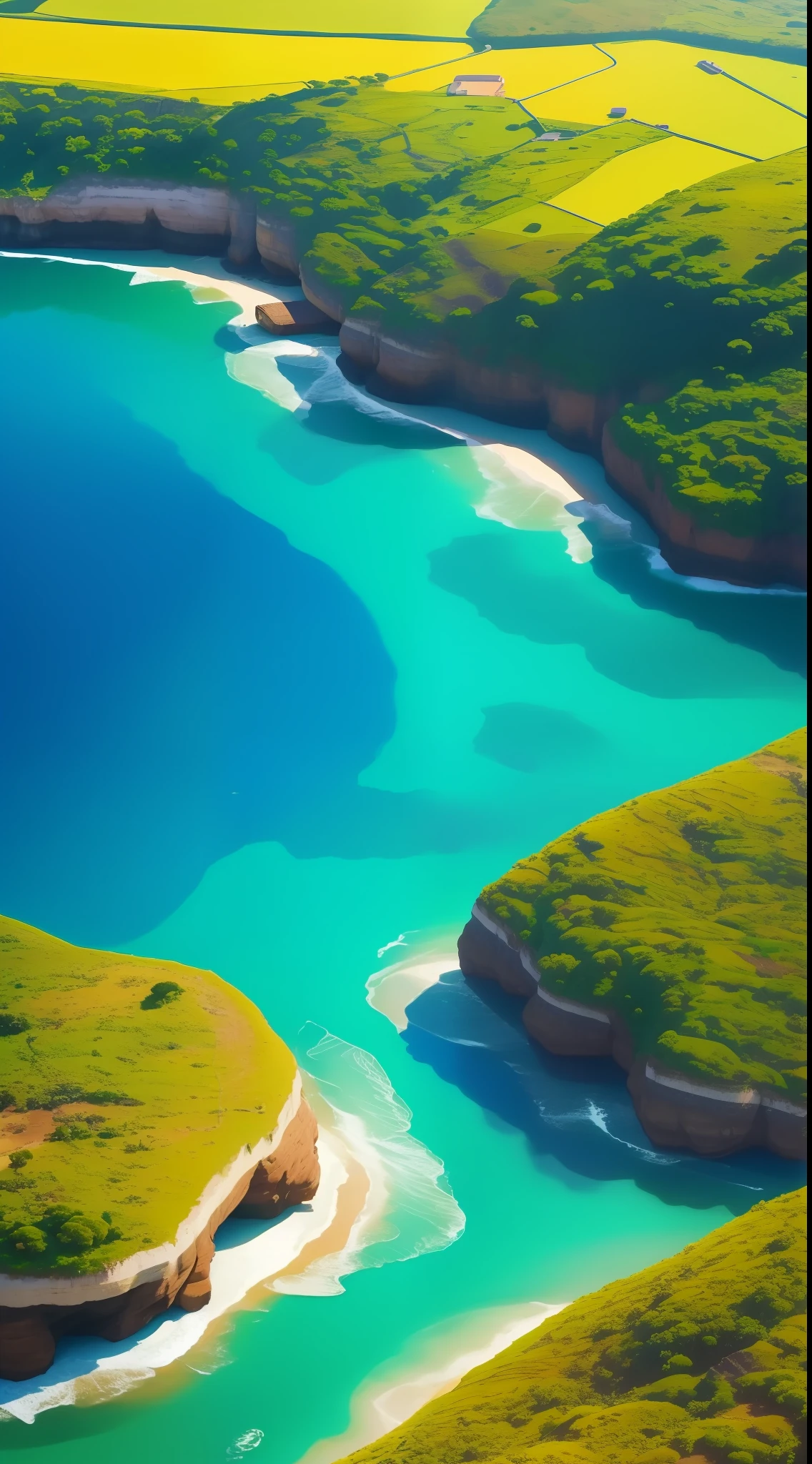 paisagem muito linda,relaxar com uma musica, cores pasteis, pessoa com fone semblante calmo,Lots of definition,8k