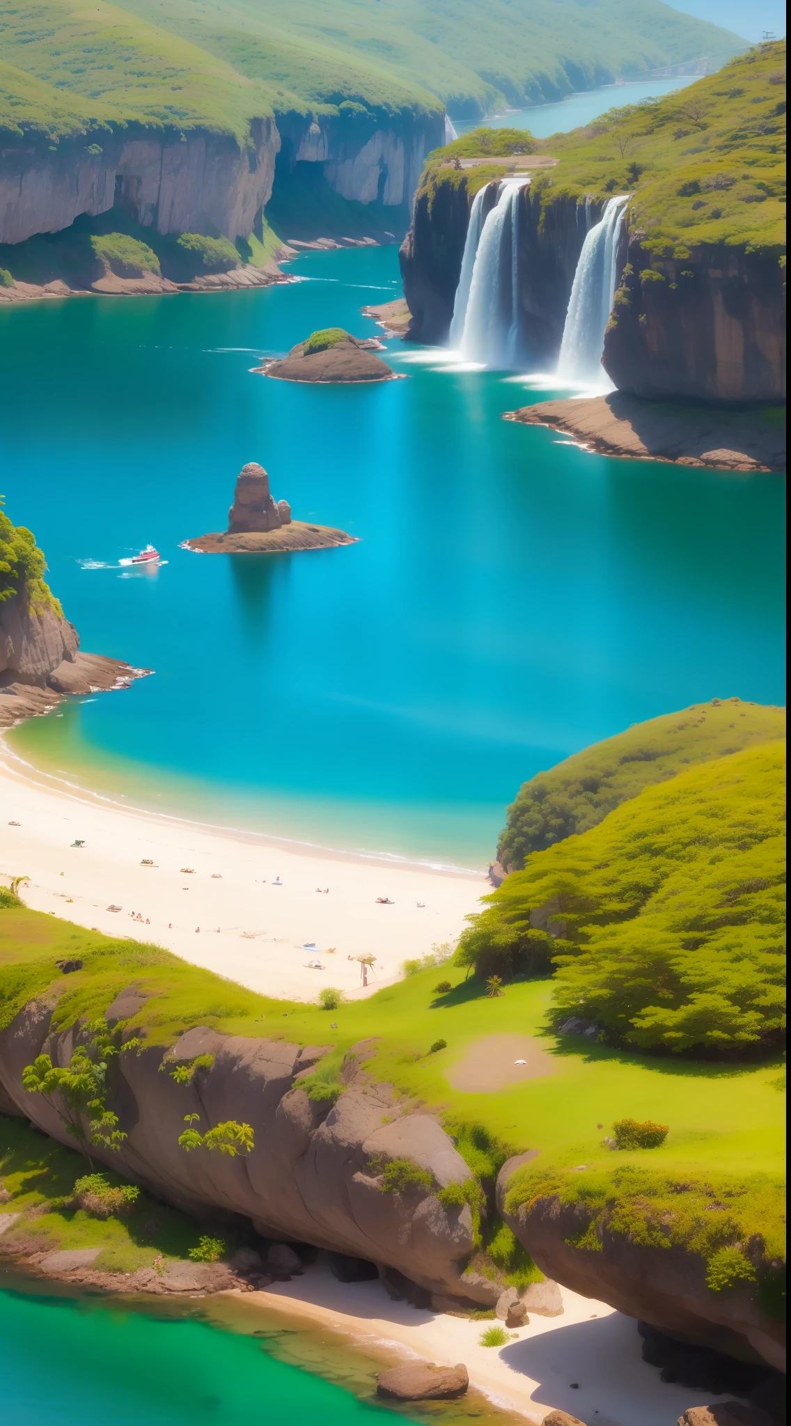 paisagem muito linda,relaxar com uma musica, cores pasteis, pessoa com fone semblante calmo,Lots of definition,8k