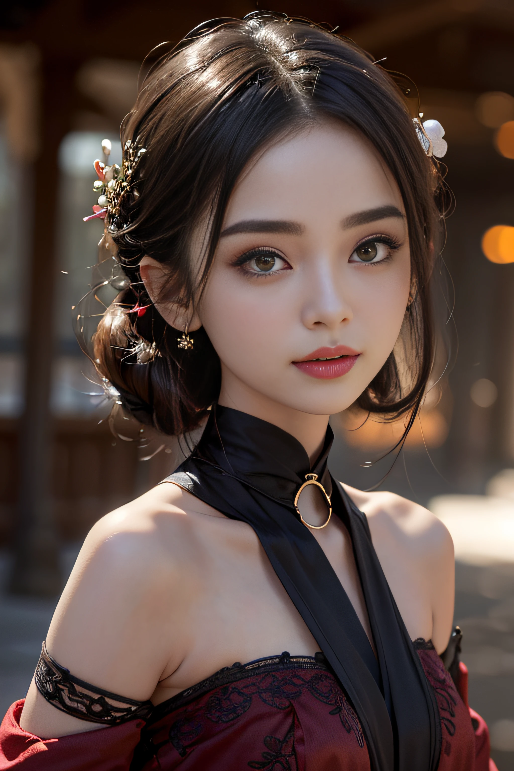 1girll,realisticlying,It's really realistic,Melon-seed-shaped face,Colorful hair,Eyes with a strong sense of three-dimensionality,With a small mouth open,Seductive smile,An expectant expression,Pure wind,Campus taste,perspired,A youthful breath,耳Nipple Ring,jewely,Willow-leaf-like eyebrows,Small cherry-like mouthfuls,Background with dark tones of solid colors,Cinematic light,8k,High-quality humans,Perfect collagen face。