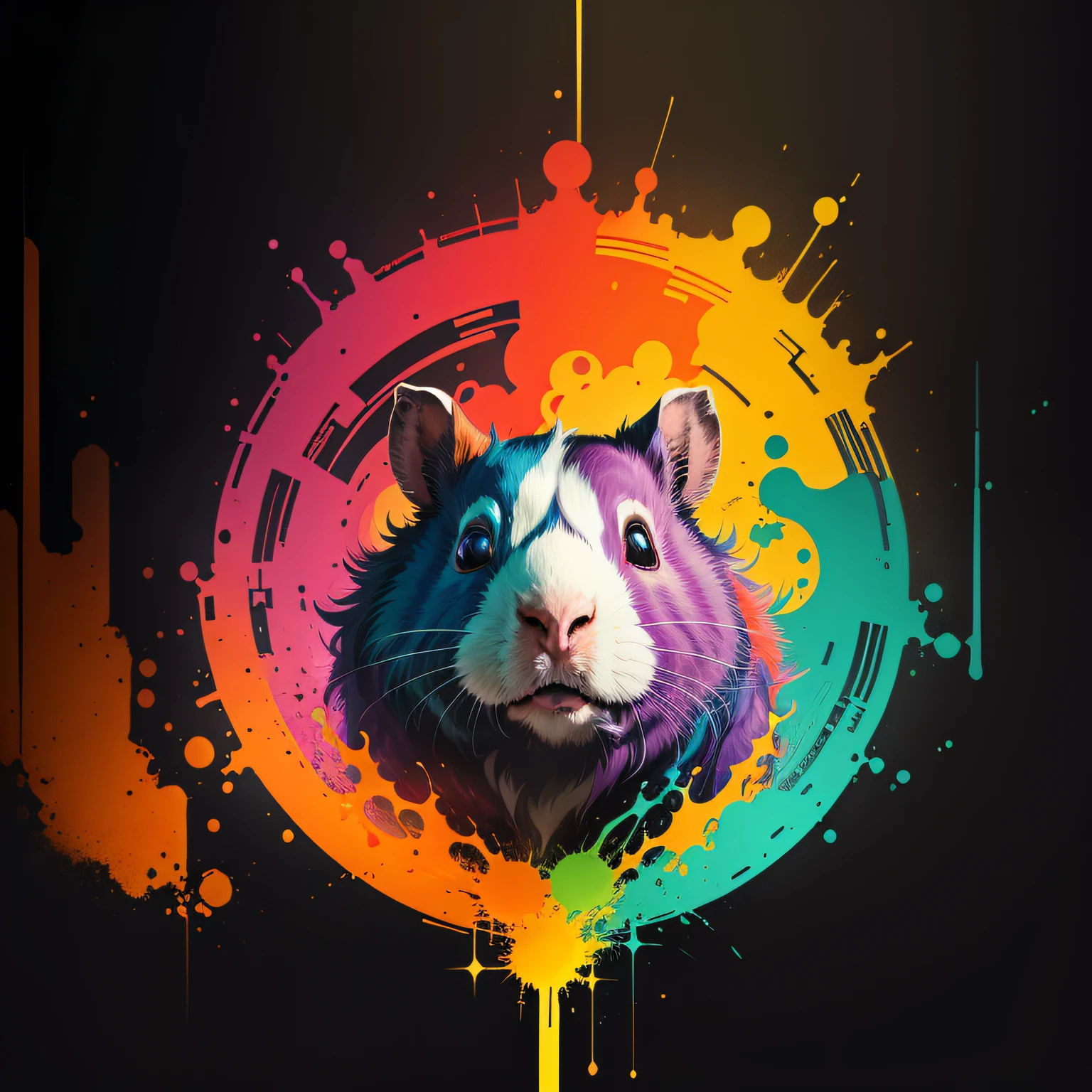 technicolor, vibrant, Chemical Guinea Pig, radioactive glow, Biohazard, abstract art by Petros Afshar, oversaturated
