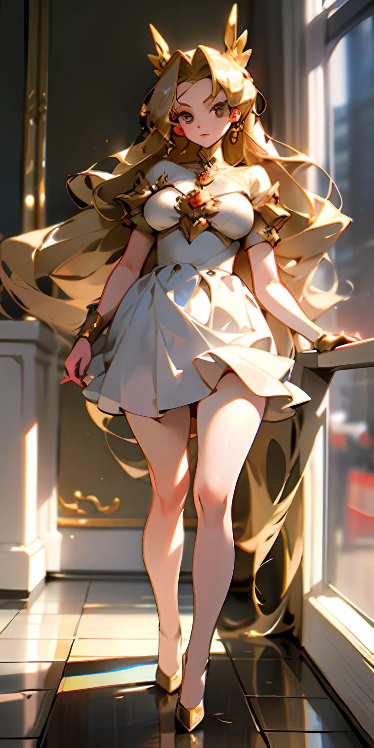 （tmasterpiece，best qualtiy），Plump breasts，white dresses，beautifullegs，The golden ratio of figure