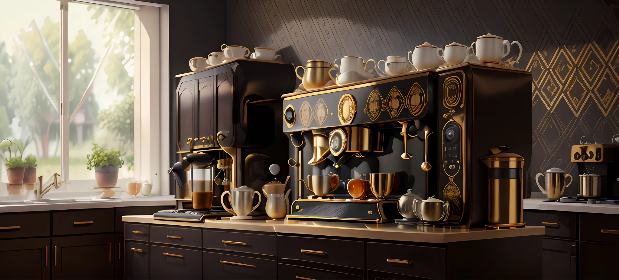 EbonyGoldAI coffee machine in kitchen