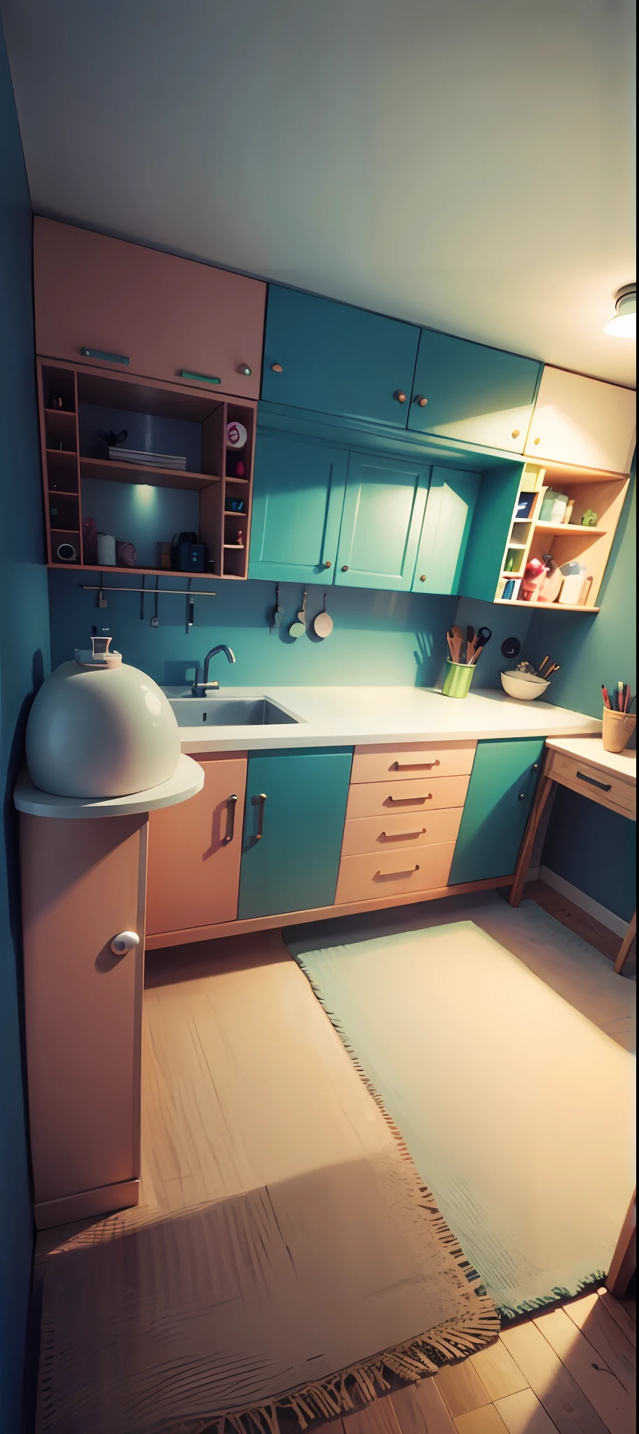 Mueble de colores y estilo vintage