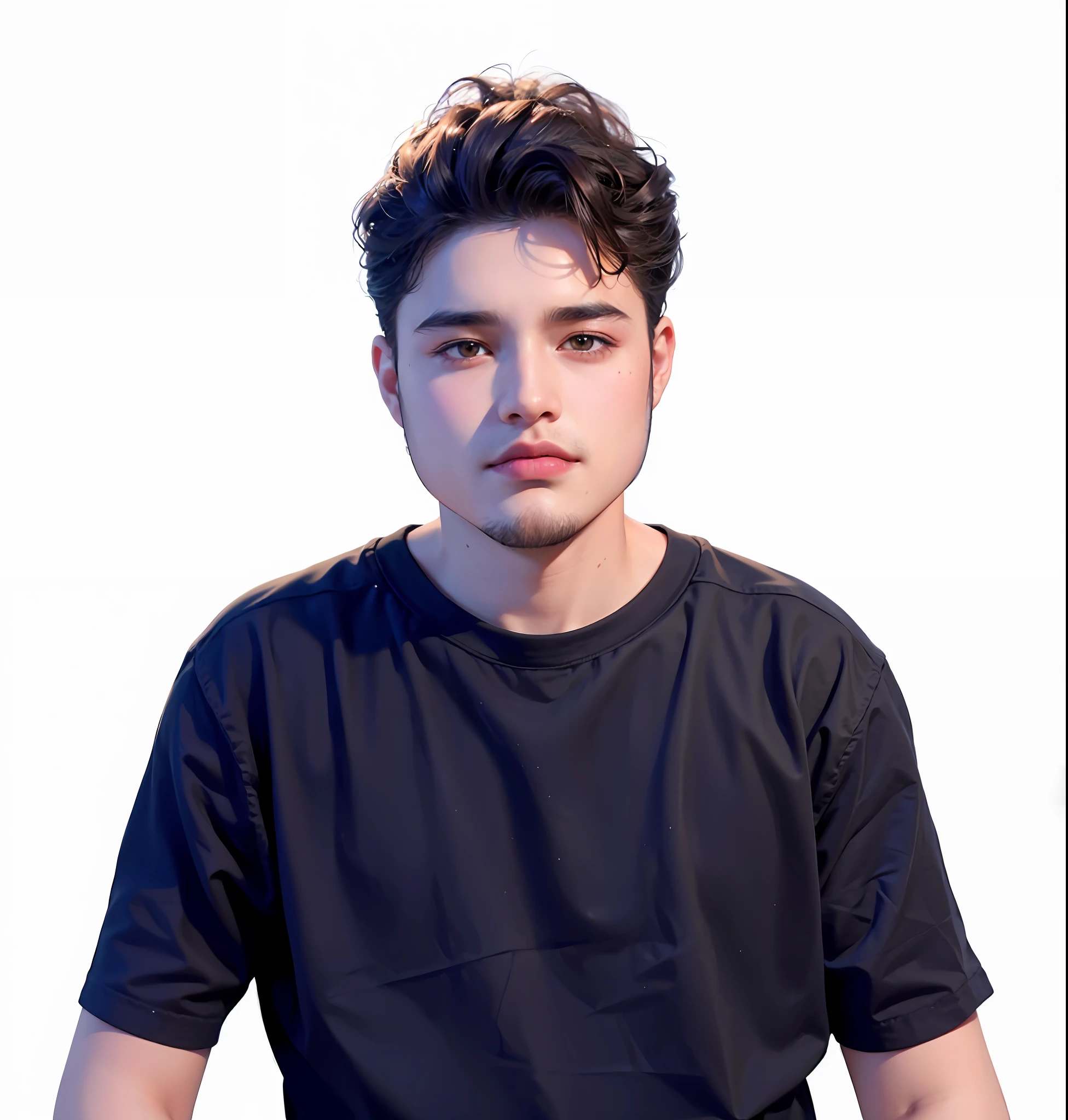 A 28-year-old youth,Wavy curly hair,The face is very similar to the picture,dark themes,soothing tones,pastel colour,hight contrast,(Natural skin texture,ultra-realistic realism,the soft light,sharp),
