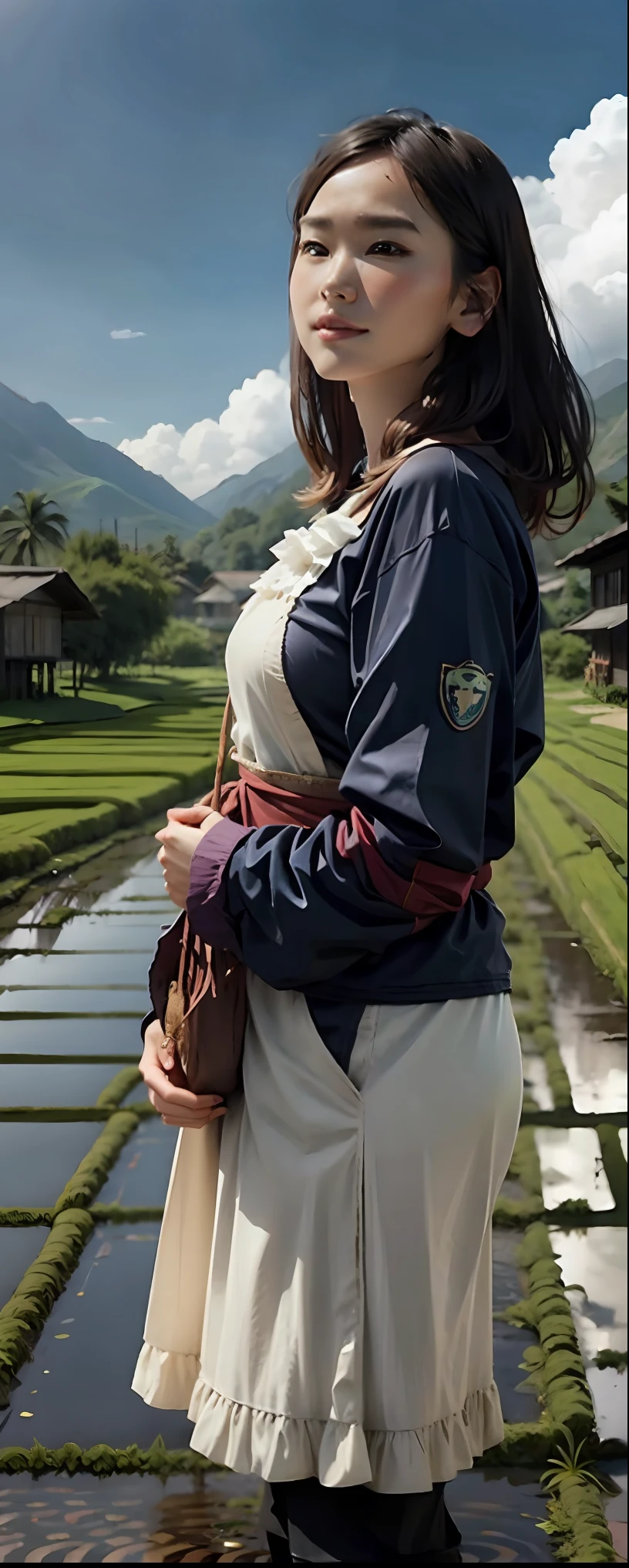 Woman Rice Fields