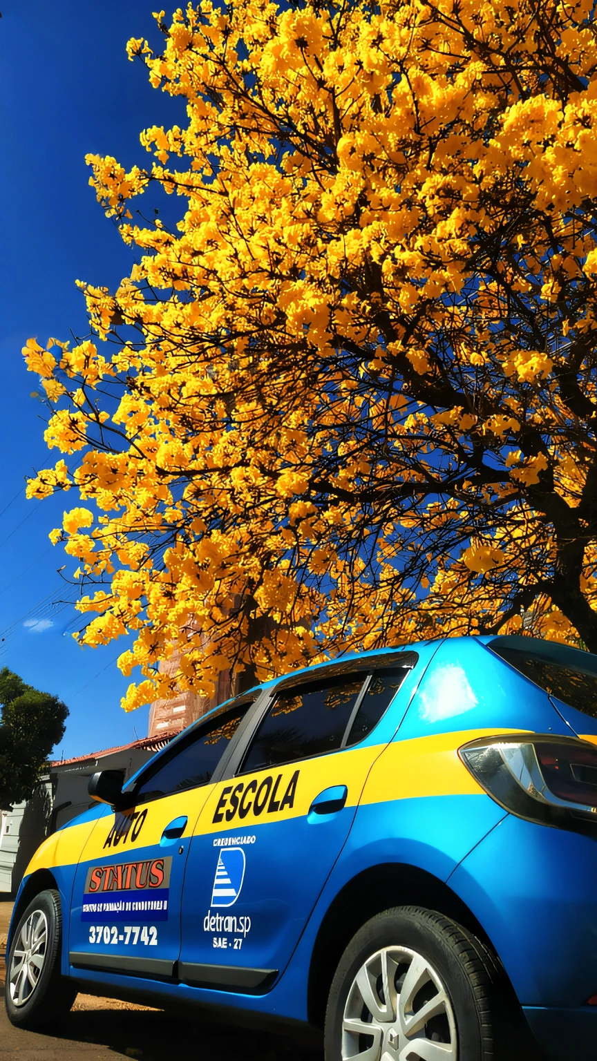 continuation of blue sky and tree foliage