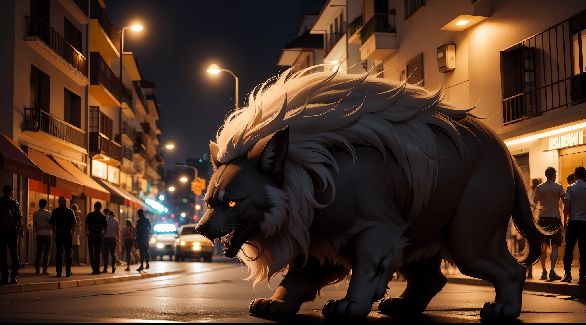 velho sentado na rua a noite