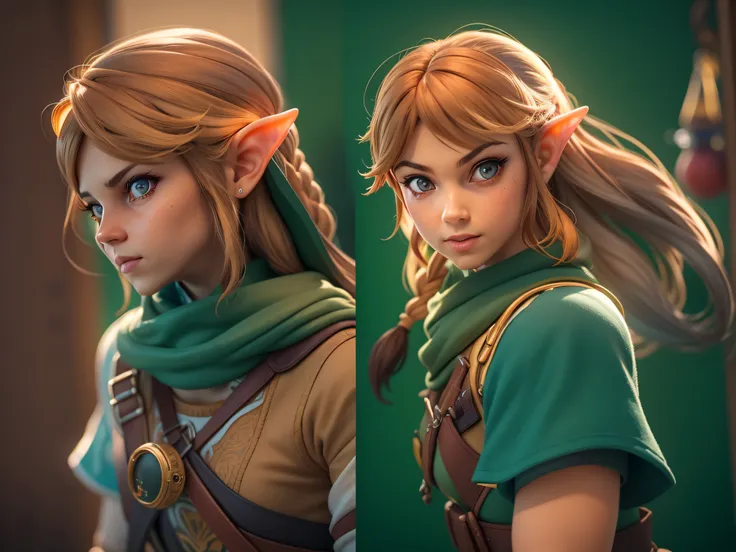 link de the legend of zelda em roupa azul e bege segurando em poses de combate como em street fighter, zelda, retrato de zelda, ...