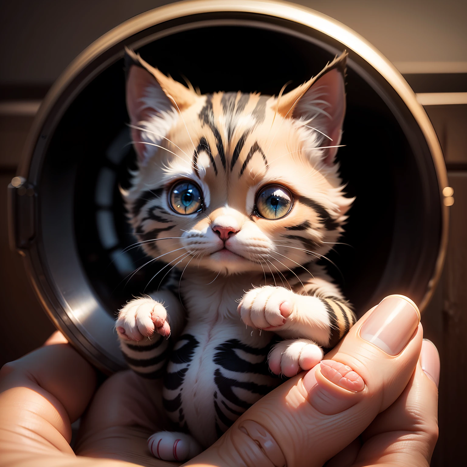 nvinkpunk, a very small kitten, cute, best quality, rich detail, 4k, hdr, smooth, sharp focus, high resolution