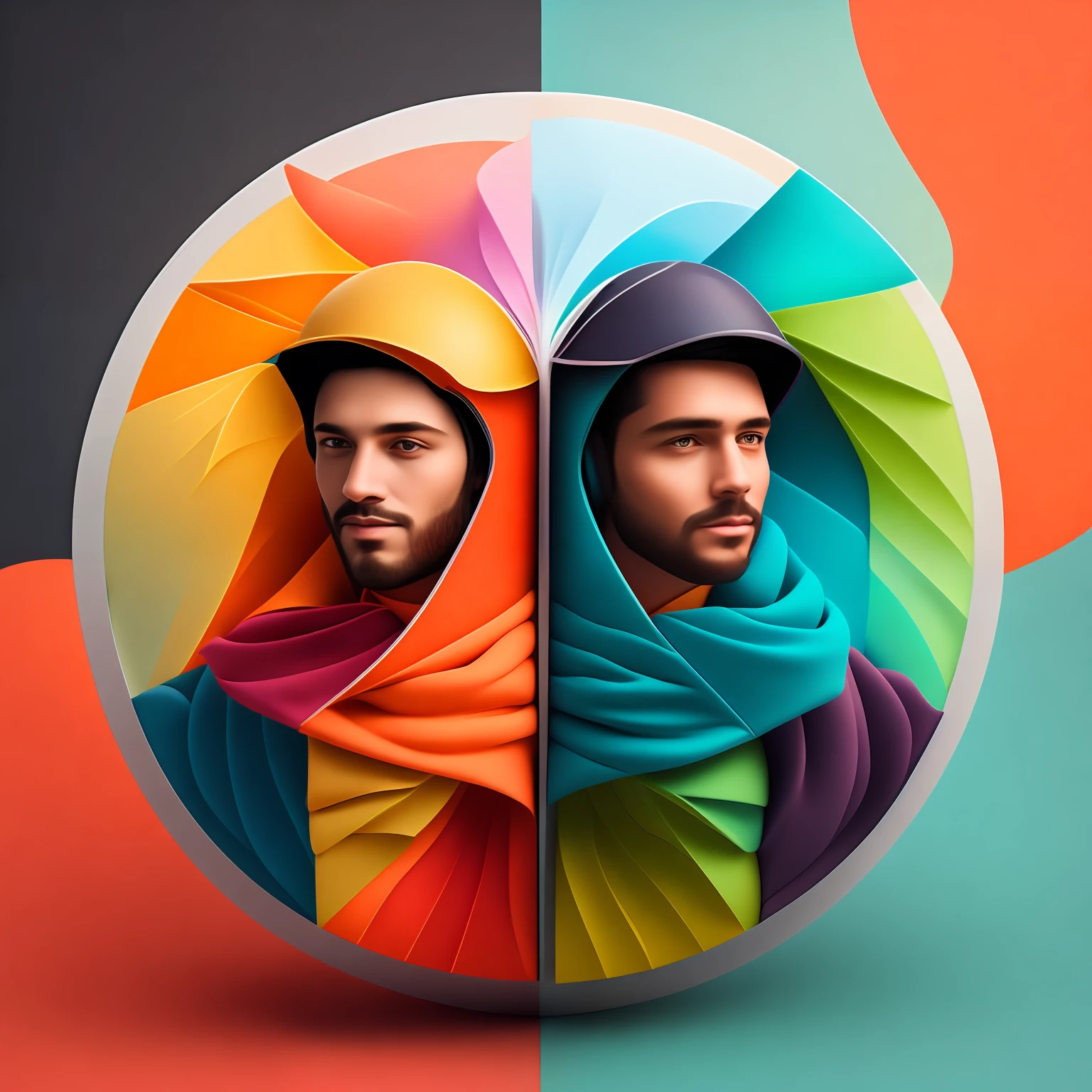 The image is a logo for the YouTube channel called "Adaptable". The logo consists of an illustration of two characters, representing brothers, in dynamic and creative poses. Each character has a unique trait that symbolizes adaptability, Like one of them holding an open umbrella to symbolize adapting to climate change, enquanto o outro segura um livro aberto para representar se adaptar a novos conhecimentos e aprendizados. The characters are superimposed on a colorful background, com tons vibrantes e gradientes suaves, que transmitem energia e criatividade. Below the illustration, is the name "Adaptable" escrito em uma fonte moderna e elegante. The logo conveys the idea of a dynamic channel, inspiring and adapting to different situations and themes, providing diverse and engaging content.