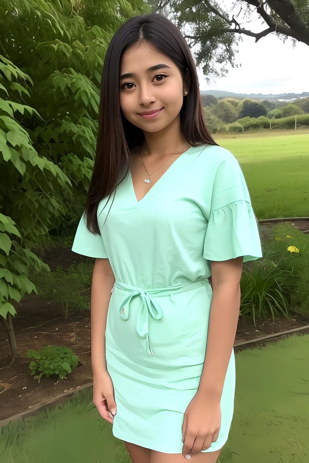 (obra-prima, melhor qualidade),1girl, mulher jovem com longos cabelos brancos sentada em um campo de plantas verdes e flores, his hand under his chin, warm ilumination, vestido branco NFSW