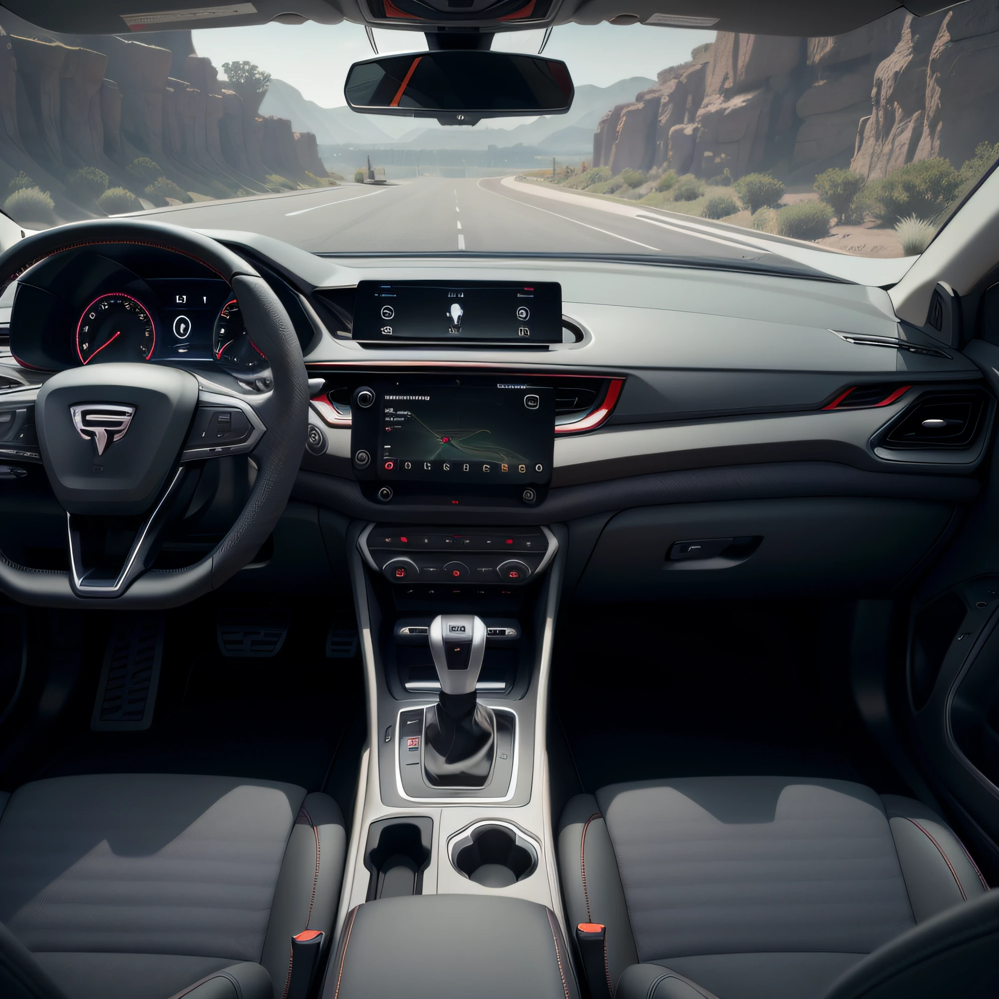 "A futuristic dashboard concept showcasing the Seat Cupra 2027, with sleek lines, innovative design, and state-of-the-art technology."