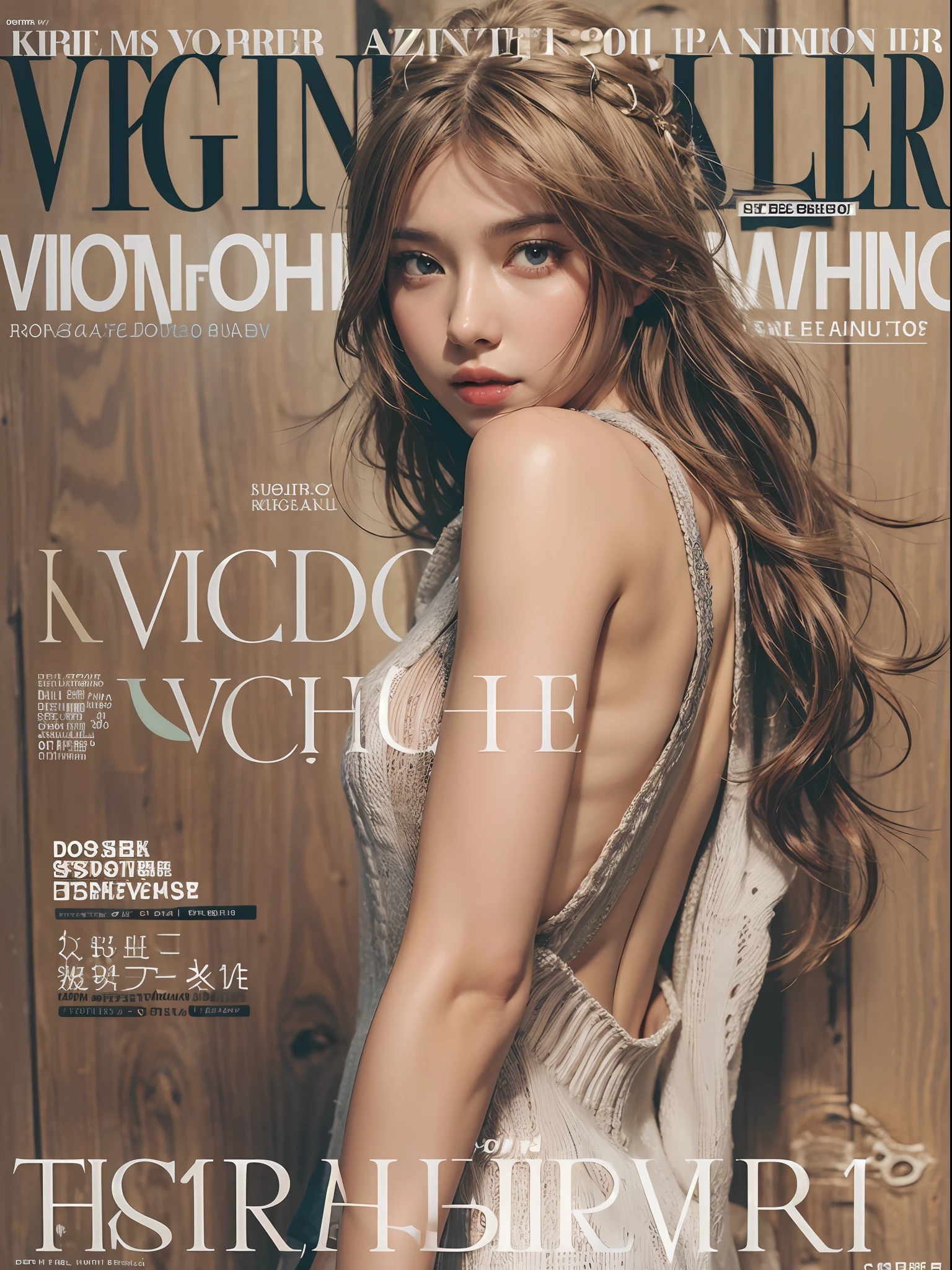 MagazineCover,virginKillerSweater, Side Chest, (Sleeveless:1.2),Naked back,From the side