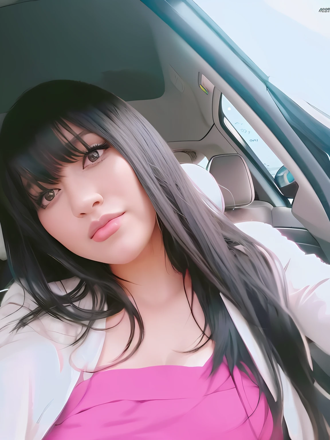 arafed woman with long black hair sitting in a car, 2 7 years old, 2 8 years old, 2 3 years old, 2 2 years old, 2 9 years old, 30 years old woman, 3 0 years old woman, 18 years old, 21 years old, 2 4 years old, 3 2 years old, ayahausca