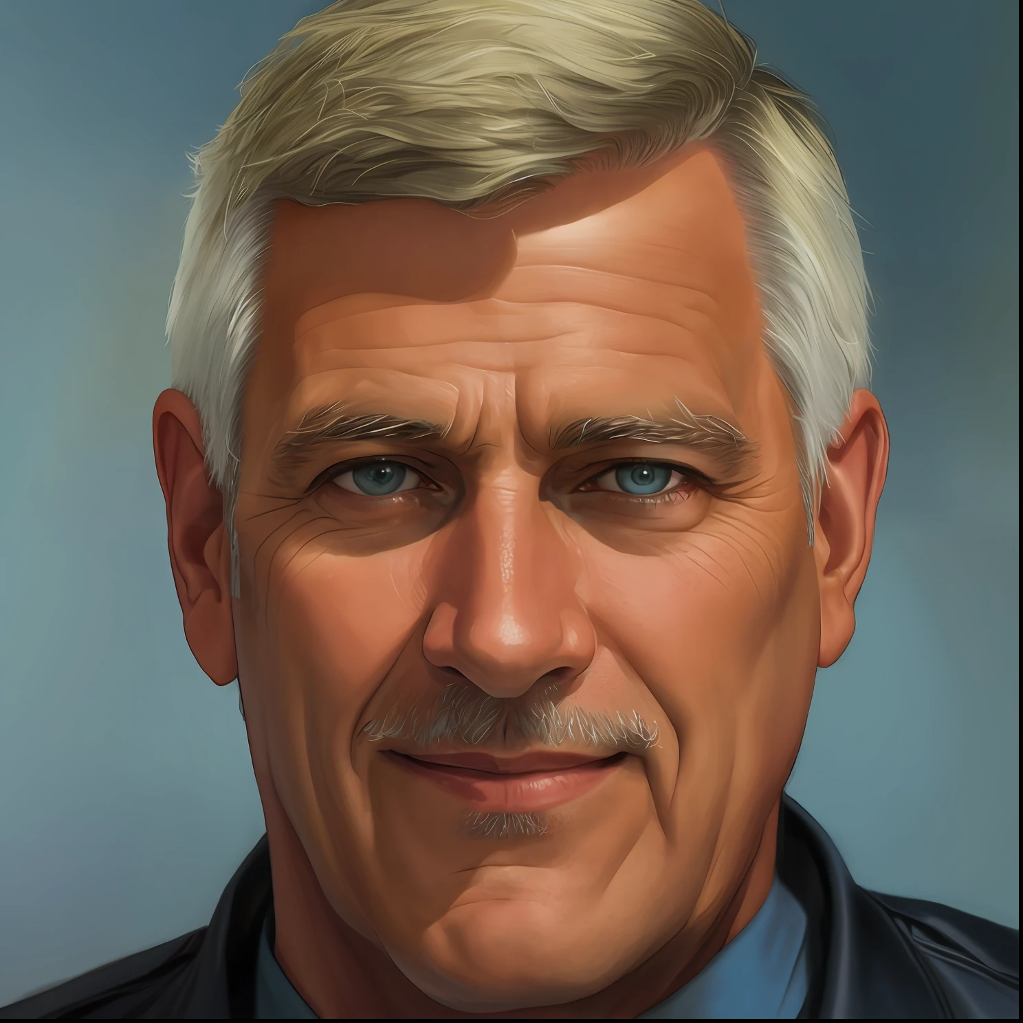 Homem de cabelos grisalhos e camisa azul, foto de um homem branco de 50 anos, Retrato de Mark Hammil, Bill Sienckiwicz, Pedro Singhof, Retrato de Chuck Clayton, Stefan Koidl, Pedro Deligdisch, Miguel Bosanko, Ted Nasmuth, andrzej sykut, Jan Urschel. V4