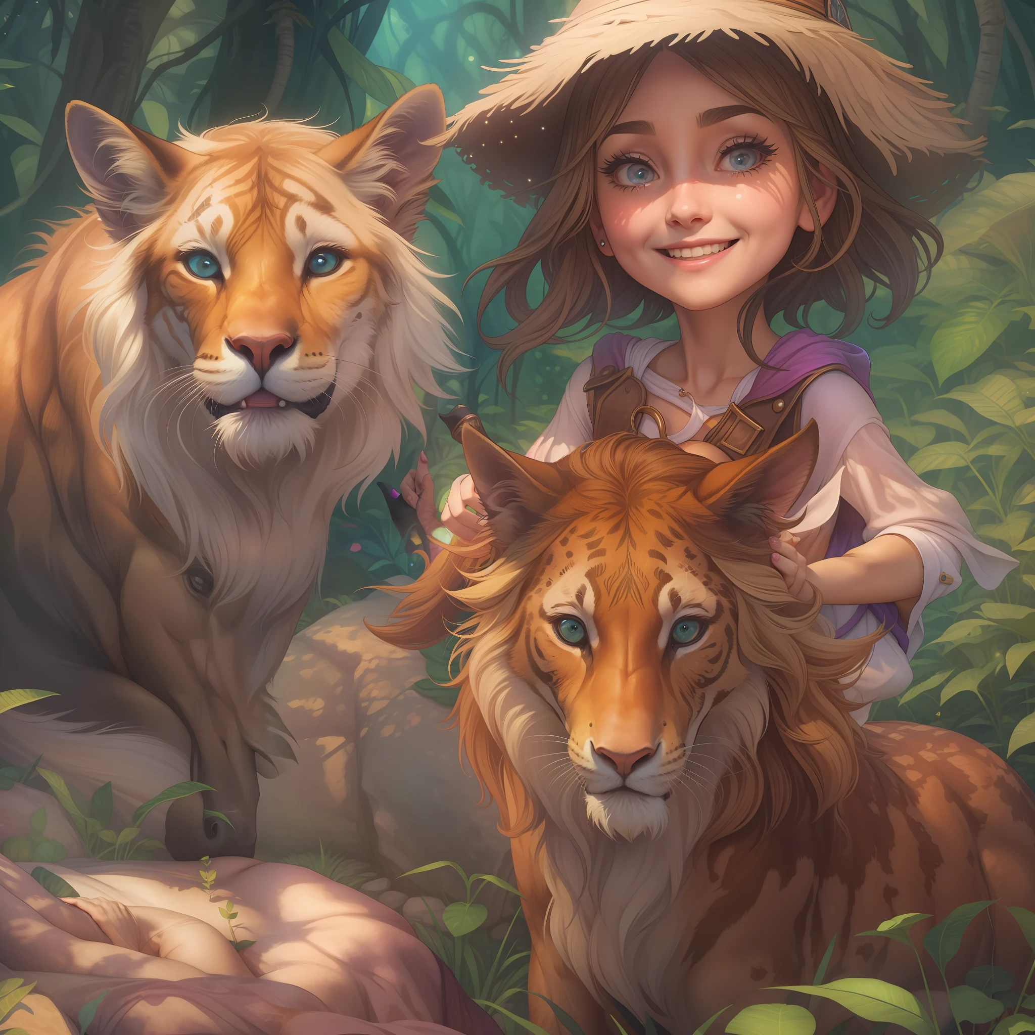 Julia never forgot her adventure in the magical world. Ela sempre foi feliz por ter encontrado os animais, And she was always grateful to the woman who helped her return home.. Julia learned that the world is a magical place, and that it is important to be brave and adventurous.