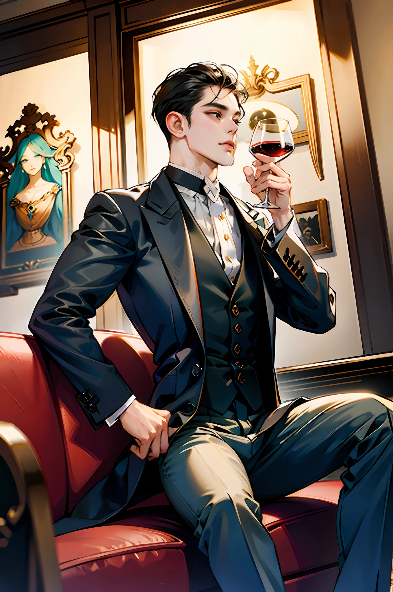 The hand in the manga holds a wine glass