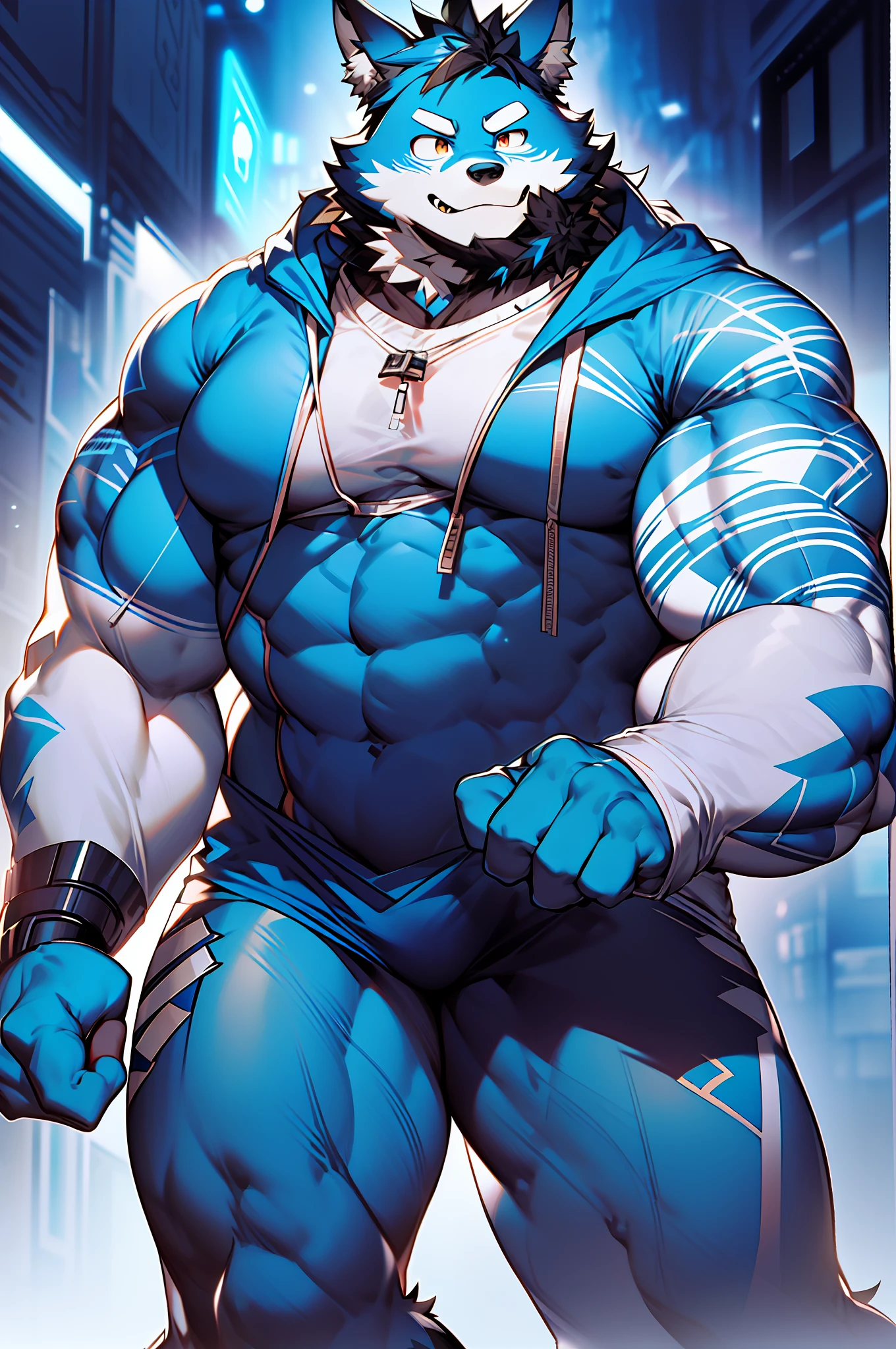 coyote,Furry,Blue pattern,Black hair,musculature,Muscle men,nakeness,Strong,ultraclear,Big