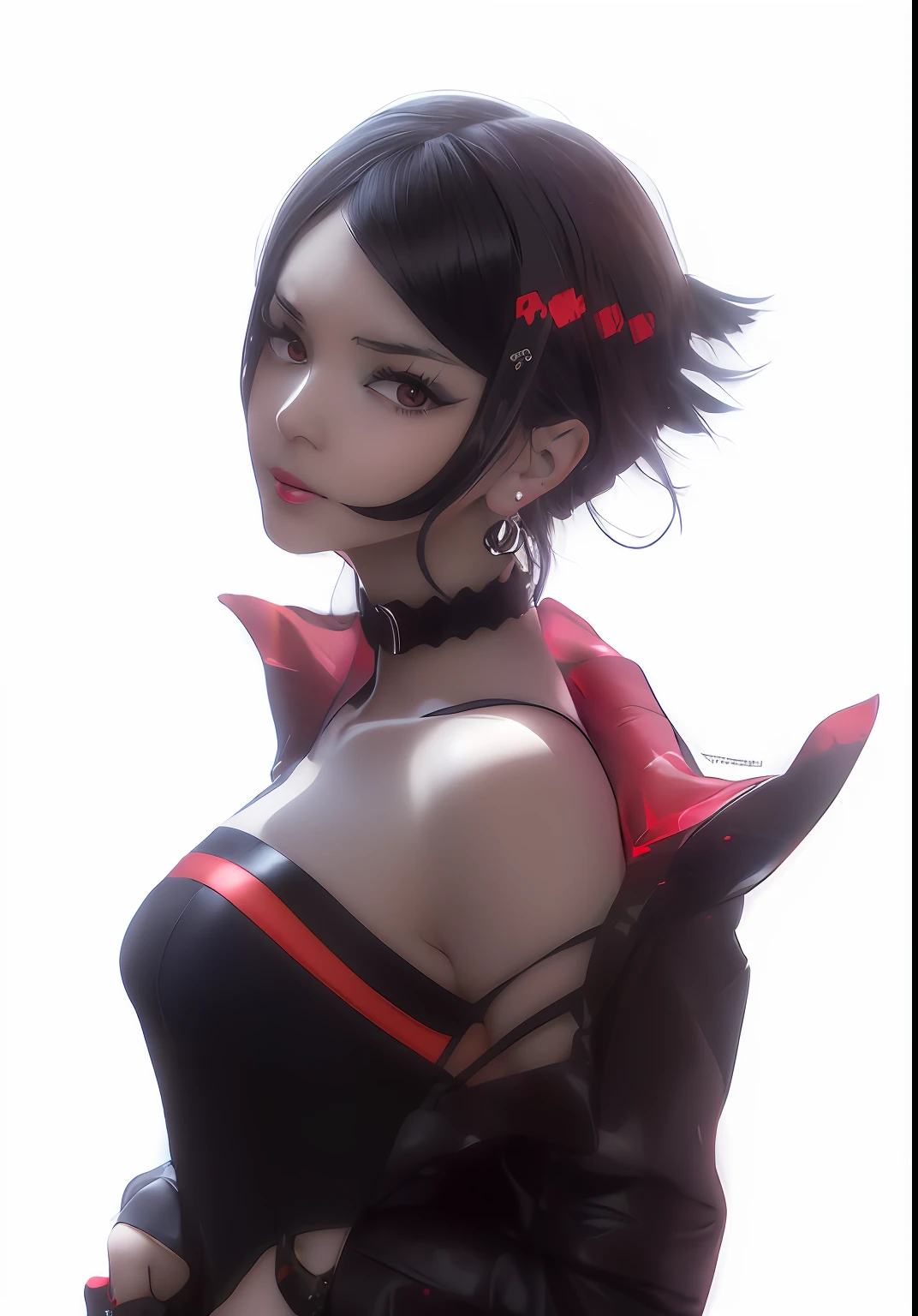 anime girl with a black and red dress and a black collar, persona 5 art style wlop, kuvshinov ilya, artgerm and ilya kuvshinov, ilya kuvshinov style, ilya kuvshinov. 4 k, artstyle : ilya kuvshinov, style artgerm, jett from valorant