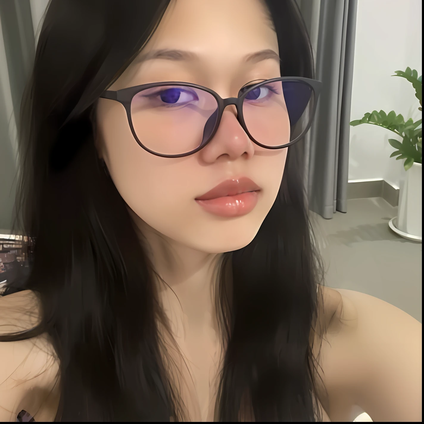 there is a woman with glasses that is looking at the camera, 2 8 years old, 2 7 years old, with glasses, 2 2 years old, 2 9 years old, 21 years old, 2 3 years old, 18 years old, 3 2 years old, 2 4 years old, very low quality, dang my linh, 38 years old