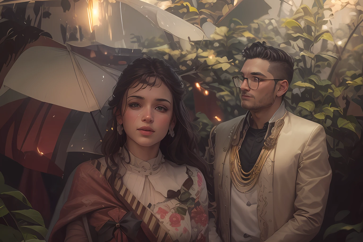 Romantic weather, realistic image, don't change the face