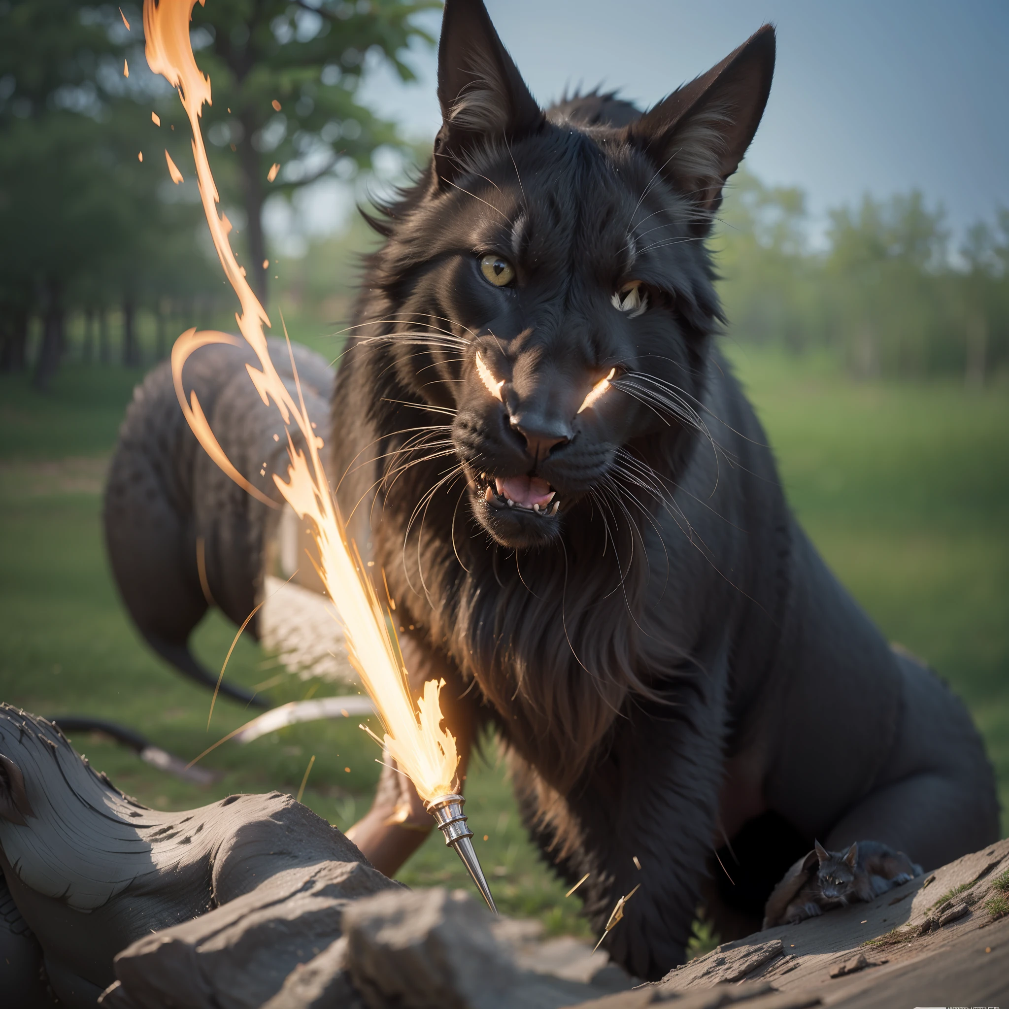 Crie uma imagem de Exu Pantera Negra com uma armadura imponente, ready to protect and combat any approaching threat.