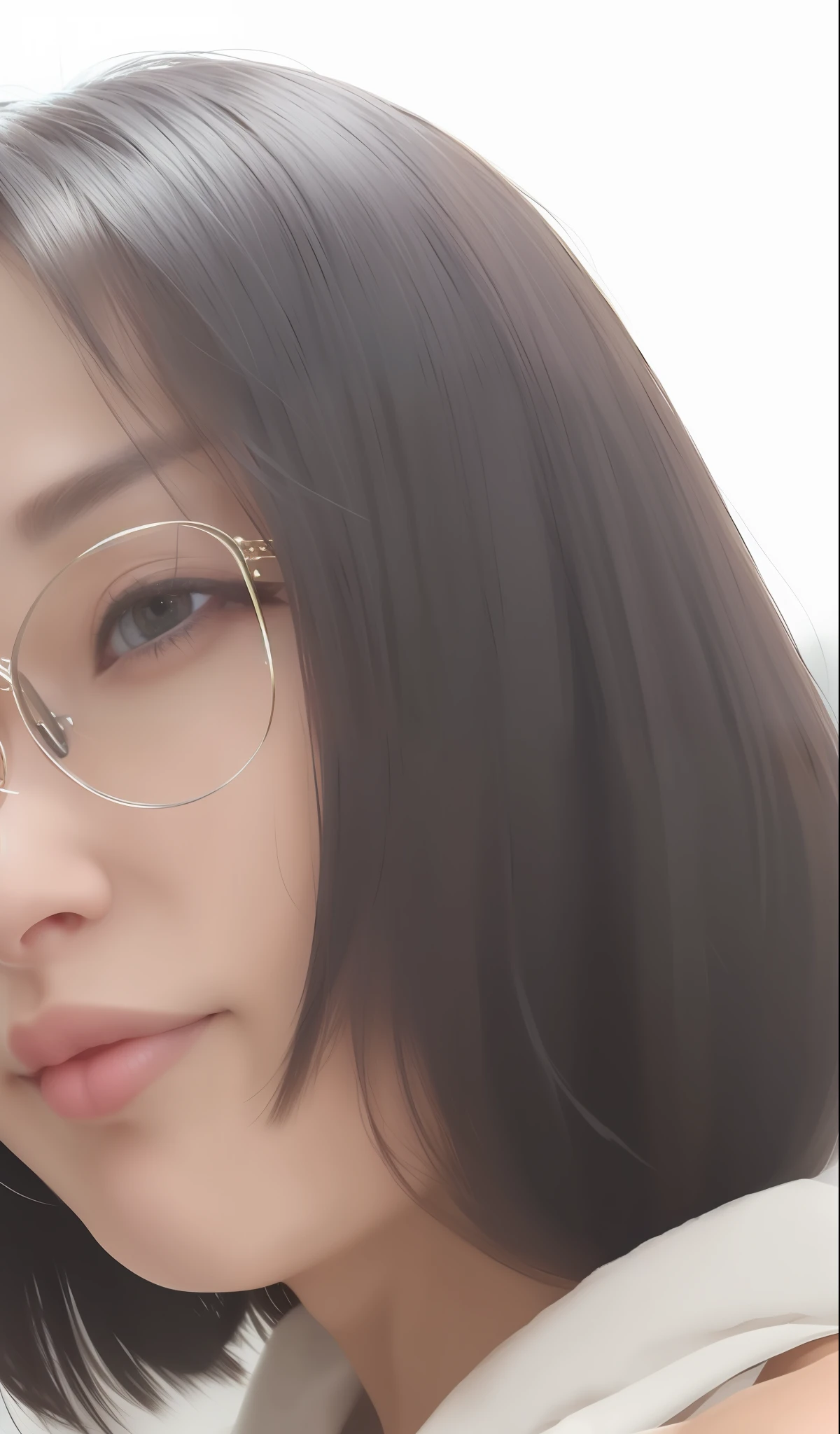 There was a woman wearing glasses and a scarf taking a selfie, 19-year-old girl, With long hair, very very low quality, ulzzangs, personal profile picture, 1 62 , she is about 1 6 years oldquality, low quality photo