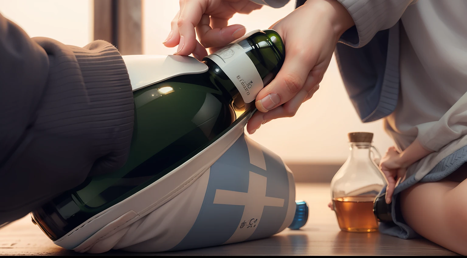 hand holding a bottle