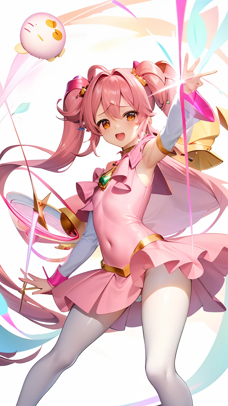 (Girl, Mahou shojo, Pink Dress, puffy, Gilty Gear Style, Concept art, Character design, face front, face profile, Side 2, All fronts, Стиль аниме 90-х, fighting,