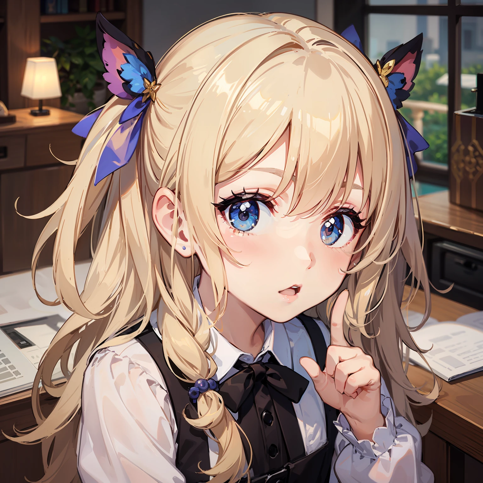 Cute girl s top-quality masterpiece Normal 5 fingers Lustrous hair a blond