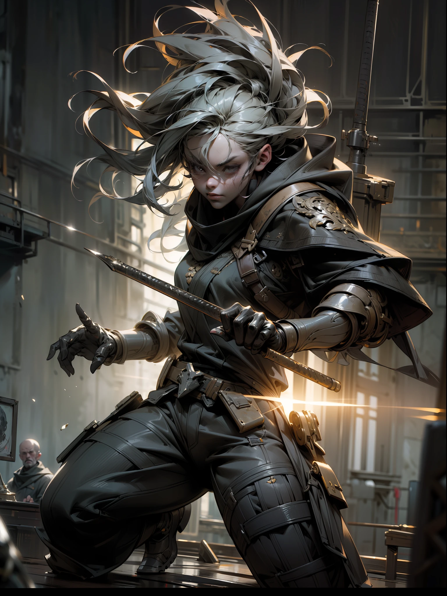 (((Masterpiece))),(((Best quality))),(((Amazing detail))),((illustration)),((A high resolution)),((8K)),escape from Tarkov,PMC,ink painting,,modern,battle,war,combat,Battle Stance,Combat posture,realistic,chiaroscuro, backlighting, dithering,dark style,Black atmosphere,intricate pattern