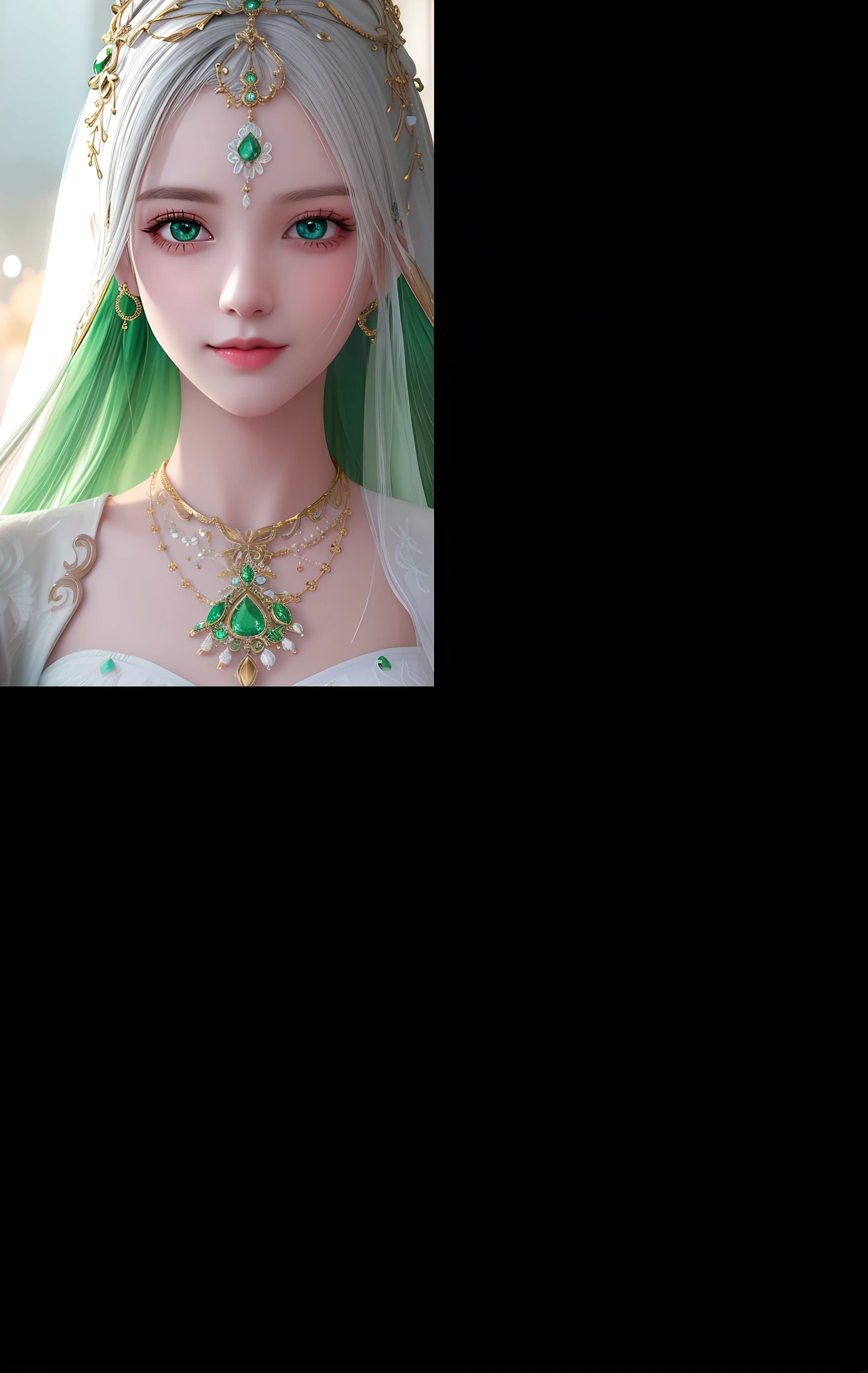 s girl, White skin of the, Perfect skin details, deers, fine eyebrows, long eyelasher, pretty eyes, glowing light eyes, Thin lips, white teeth,Light green clothing, half closed eye , ssmile, Dull hair, long whitr hair, , greyt hair, braided ponytails, pigtails, cloaks, short skirt, slender figures, Elf wings, full bodyesbian, Recline back, long white socks