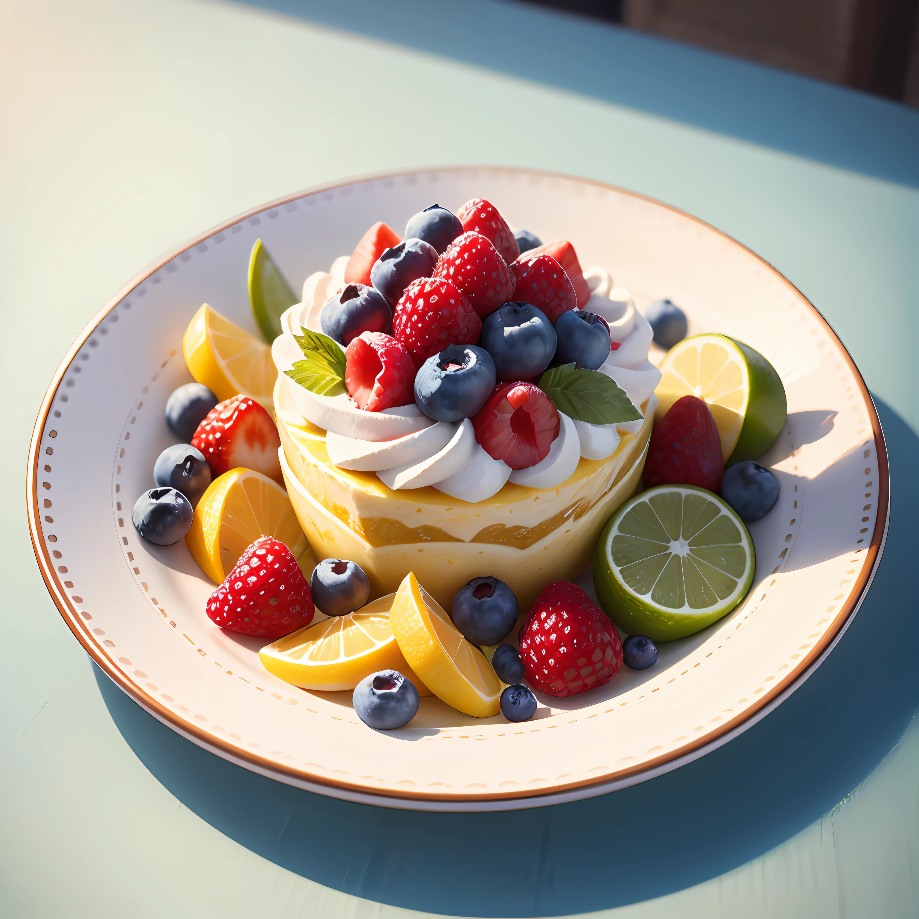 A close - up photograph of a vibrant, colorful fruit salad with a variety of fresh, ripe berries, such as strawberries, blueberries, and raspberries. The fruit is arranged in a visually appealing pattern on a white plate, and there are droplets of water glistening on the surface of the fruit, highlighting its freshness and juiciness. The colors of the berries are vivid and captivating, creating a visually enticing image that reflects the positive and energetic vibes of a keto diet. The photograph is taken from a slightly overhead angle, capturing the intricate details and textures of the berries, and it is shot using a high - resolution camera to ensure sharpness and clarity in every pixel. The image is edited in a realistic style, with natural lighting and vibrant colors that enhance the visual impact of the fruit salad. ::1 Text fonts letters watermark words typography slogans signature ::-0.5 —no text fonts letters watermark words typography slogans signature —ar 9:16 —style raw —stylize 750