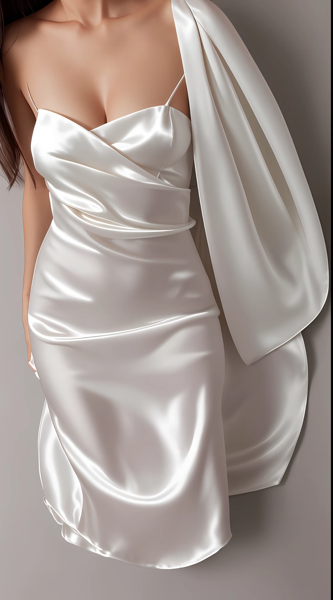 Realistic white silk