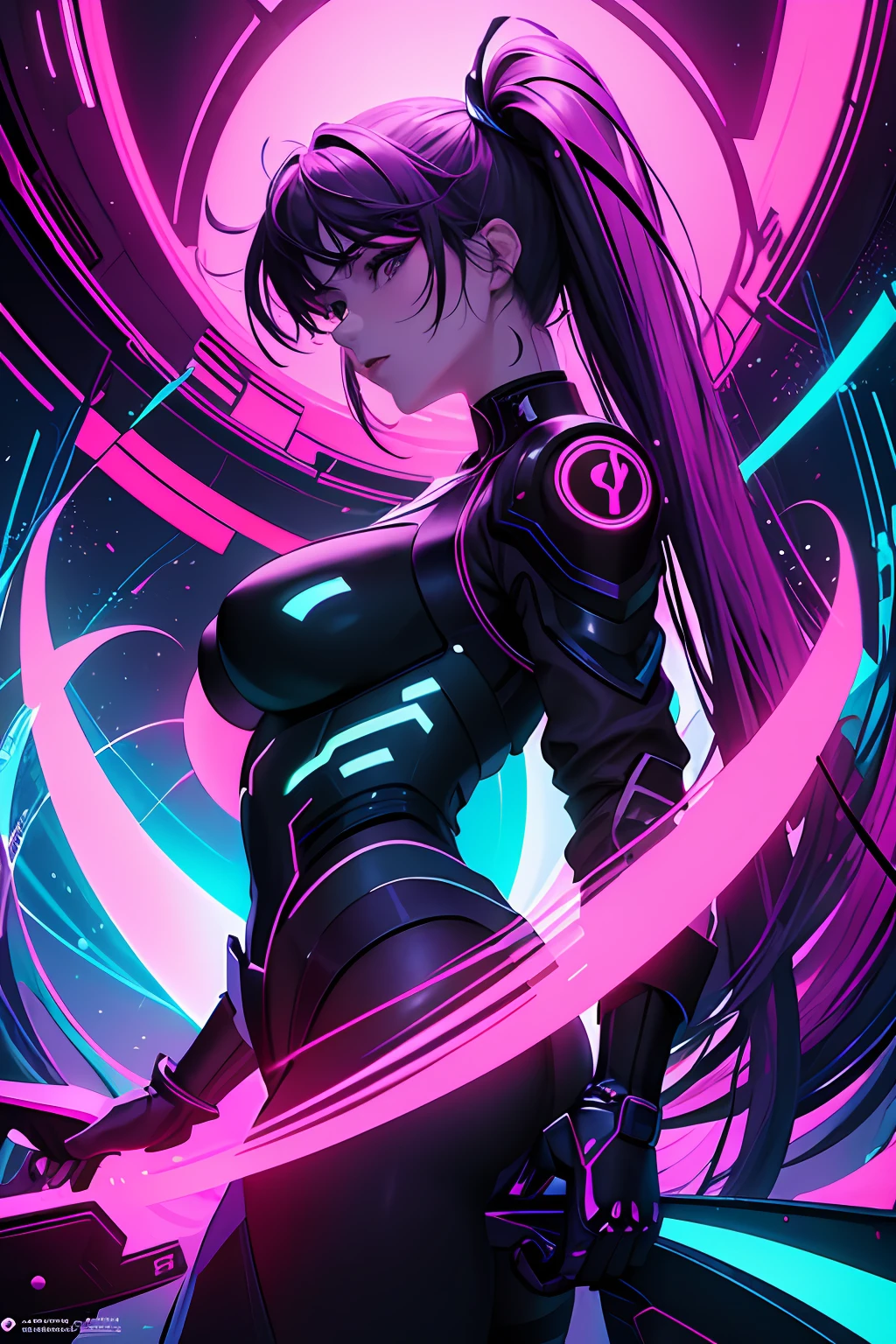 (masterpiece, top quality, best quality, official art, beautiful and aesthetic:1.2),neon lighting, (vibrant glow:1.2), dynamic colors, striking contrast, futuristic vibe, electric energy,reflective surfaces