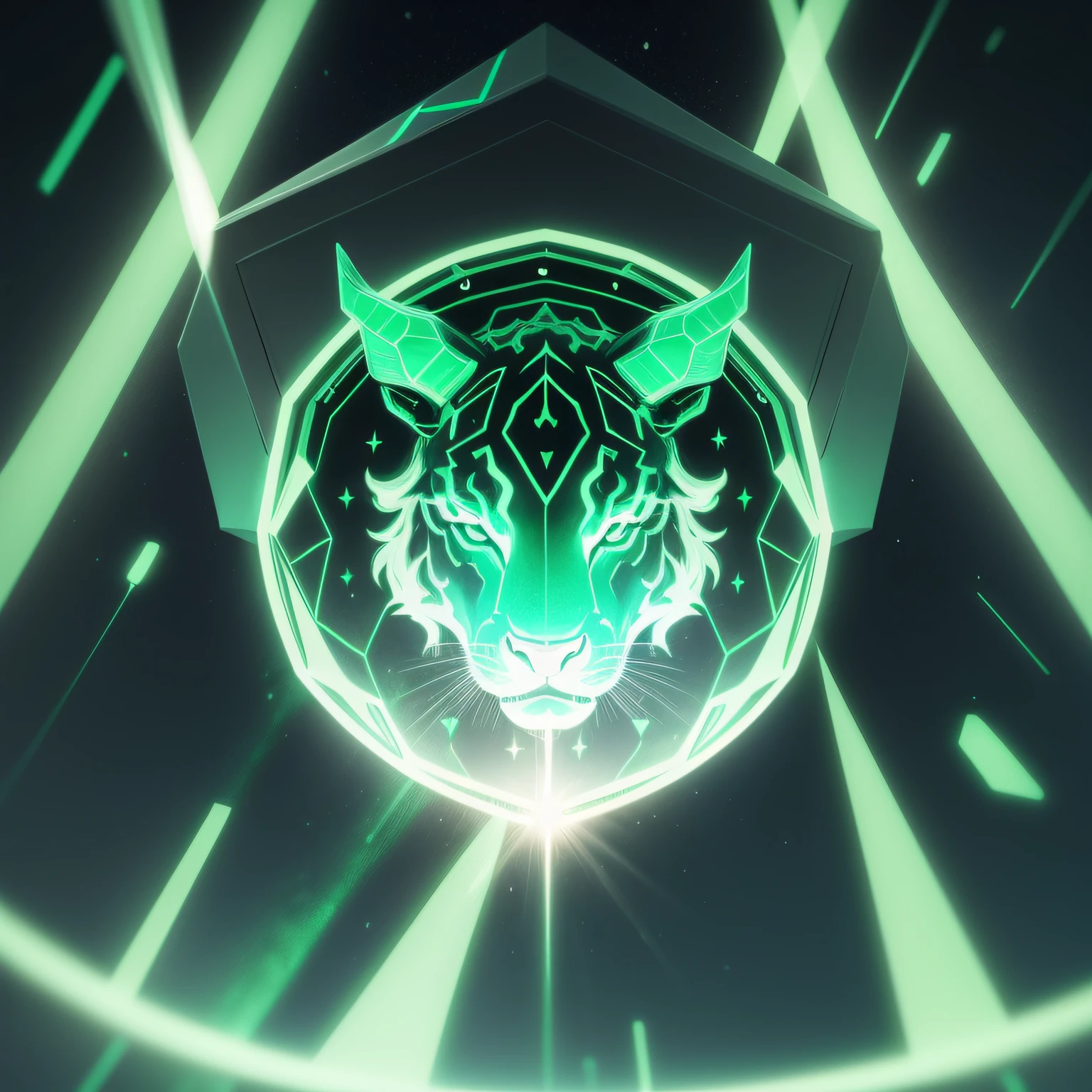 Taurus in holographic, verde, 2d, alta qualida, fundo grafico mecado trading, em tendecia de alta,