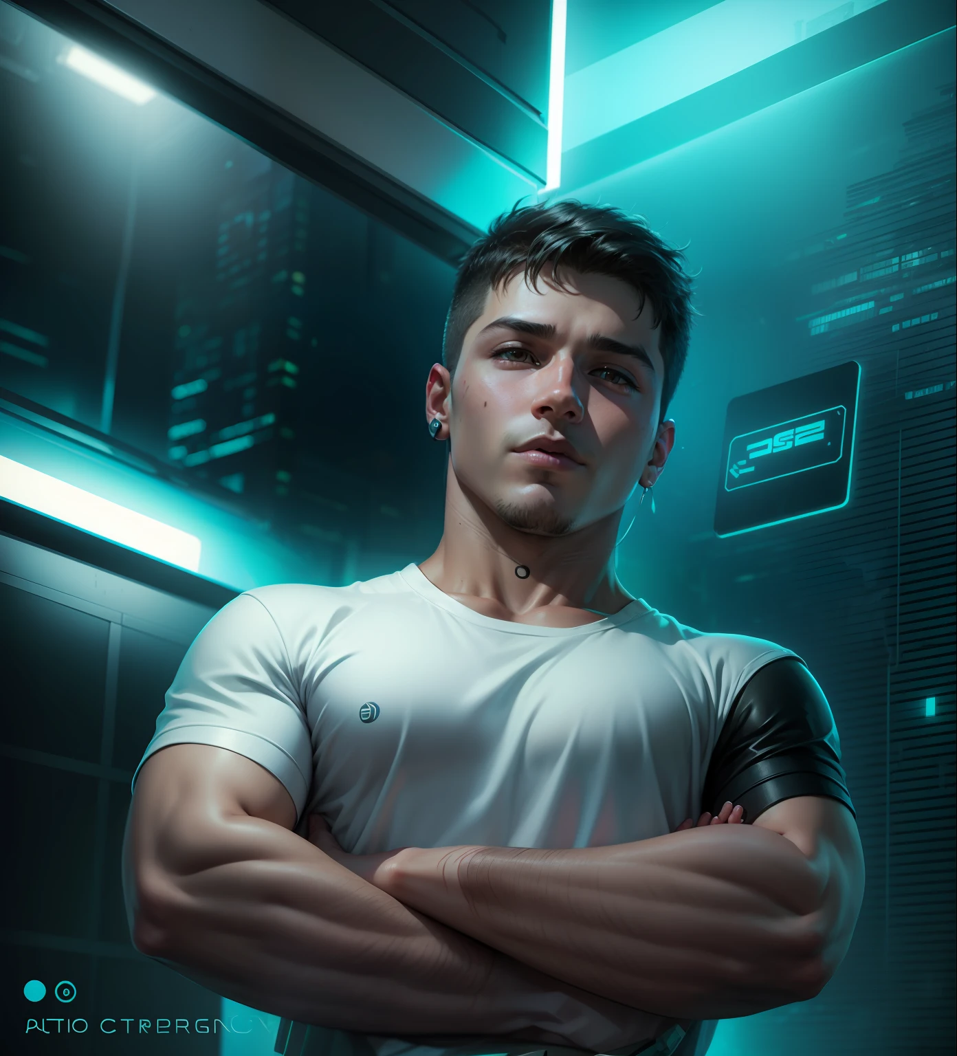 Cyberpunk toddler realistic face nature handsome boy.