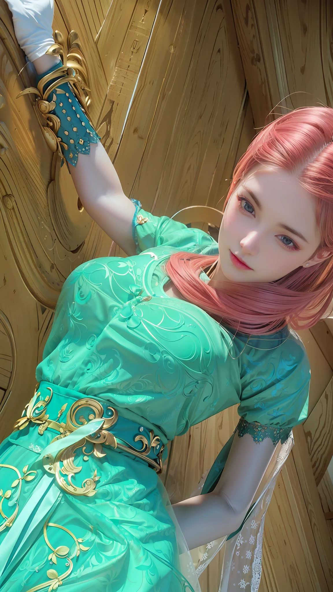 masterpiece, best quality, extremely detailed 8k, ultra hd, ultra-detailed, highly detailed, highly realistic, ultra-realistic, hyperrealistic, (1 girl:1.5), (solo:1.5), anatomically correct, (detailed realistic skin), (realistic big breasts), slender abs, (closed mouth:1.45), nsfw,