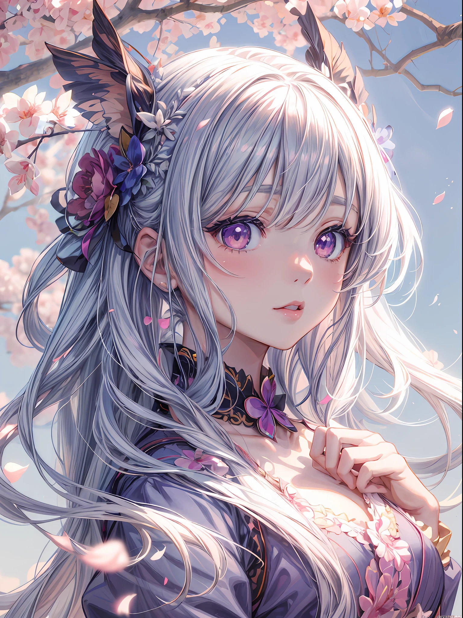 anime girl with long hair and a flower crown, detailed digital anime art, beautiful anime portrait, anime style 4 k, anime art wallpaper 4 k, anime art wallpaper 4k, detailed portrait of anime girl, anime art wallpaper 8 k, beautiful anime artwork, detailed anime art, stunning anime face portrait, detailed anime artwork, beautiful anime girl, beautiful anime art