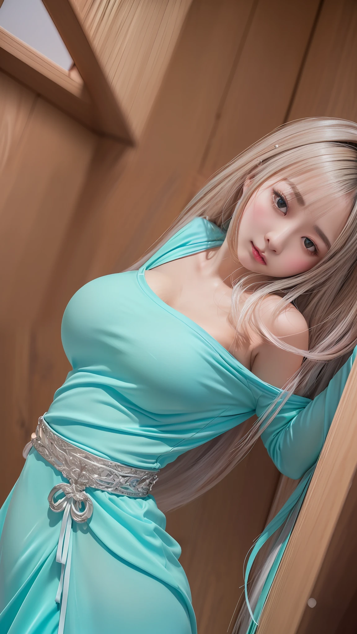 masterpiece, best quality, extremely detailed 8k, ultra hd, ultra-detailed, highly detailed, highly realistic, ultra-realistic, hyperrealistic, (1 girl:1.5), (solo:1.5), (beautiful cute Taiwanese Idol woman:1.6), (beautiful cute JAV Idol woman:1.5), anatomically correct, (detailed realistic skin), (realistic big breasts), slender abs, (closed mouth:1.45), nsfw,