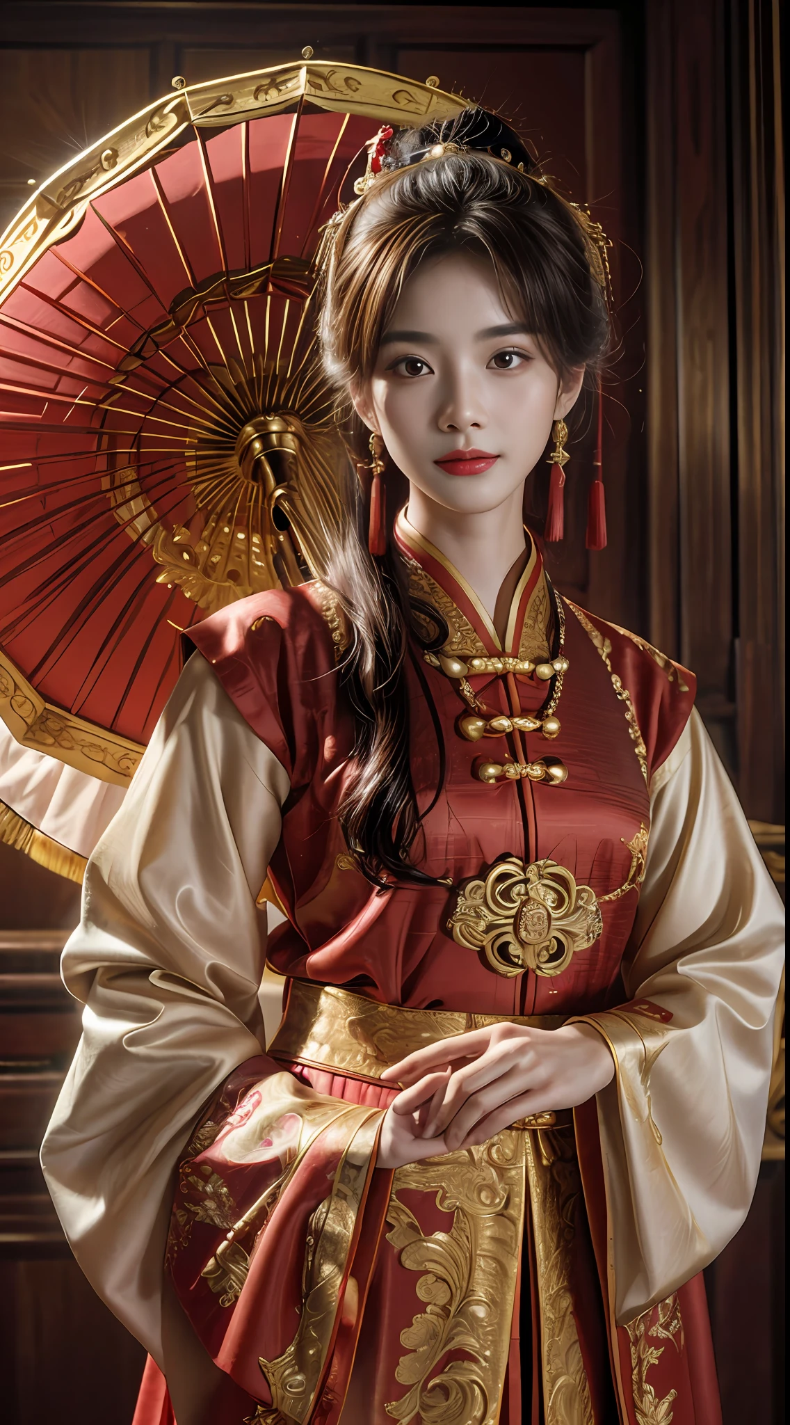 (Best quality, Detailed details, Masterpiece, , 4K, Chiaroscuro，The photos are super realistic and realistic, Highly detailed Canon videography )Chinese style dressed in lion dance