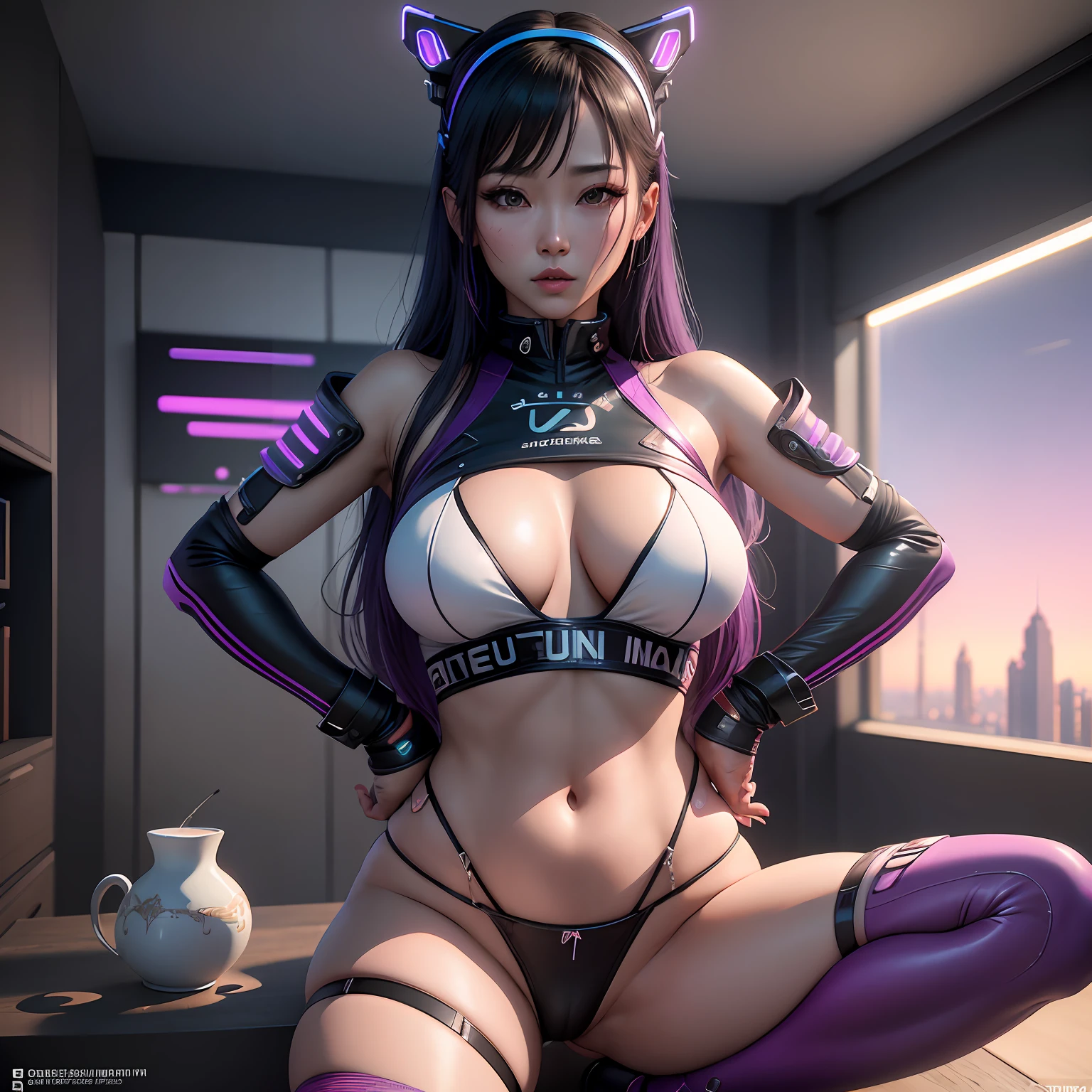 una coreana, con ropa intima mojada, provocativa, seductora, muy sensual, estilo cloudpunk, Collecting and display modes, foto rrealista, textura de piel muy definida superrealista, glowwave, and aesthetics with very realistic 8k HDR details , alienpunk, super realista --auto