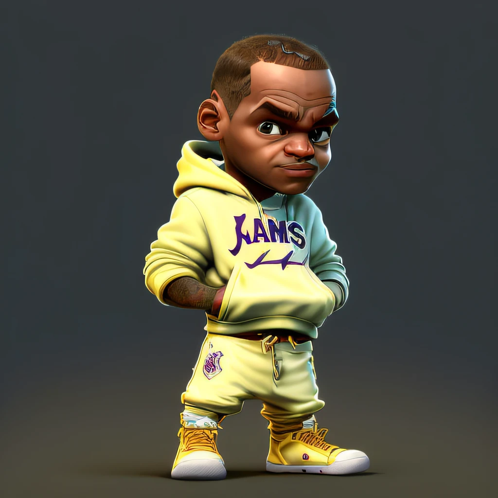 cbzbb, lebron james, personagem, fofo, pequeno, bonito, roupa de basquete, Trending Artstation, Digital Art, Detailed, Cute, Realistic, Humanoid, Character, tiny, Cinematic Sho, Cinematic Lights, lebron james, Looks happy
