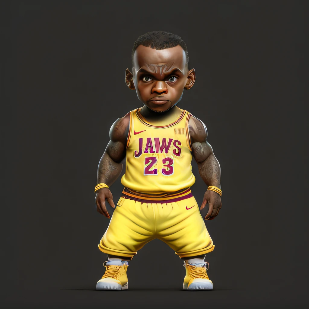 cbzbb, lebron james, personagem, fofo, pequeno, bonito, roupa de basquete, blazer, Digital Art, Detailed, Cute, Realistic, Humanoid, Character, tiny, Cinematic Sho, Cinematic Lights, lebron james, Looks happy