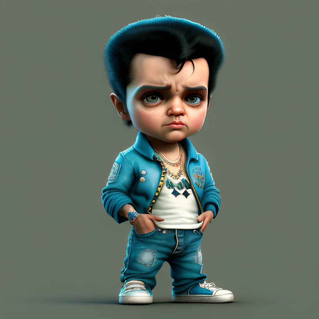 CBZBB, elvis presley, personagem, fofo, guitarra, pequeno, majo, Arte Devian, Artstation on trend, arte digital, circunstanciado, fofo, Realistic, Humanoid, character, tiny, Cinematic sho, cinematic lights, elvis presley, Parece feliz