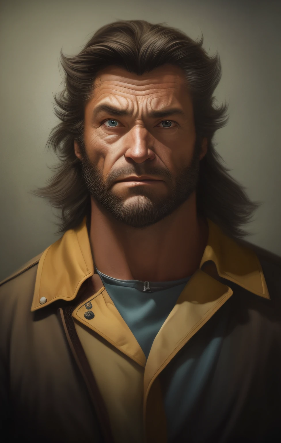 wolverine pelo - arte - de - o - wolverine - homem, epic character portrait, retrato de personagem pintado, retrato detalhado do caractere, retrato de personagem de closeup, Epic portrait illustration, Personagem - Retrato, retrato da arte do personagem, arte do retrato do personagem, Retrato pintado de Odin acidentado, closeup retrato de personagem, retrato do conceito do personagem, retrato do personagem, RPG retrato arte conceitual, Retrato de Wolverine