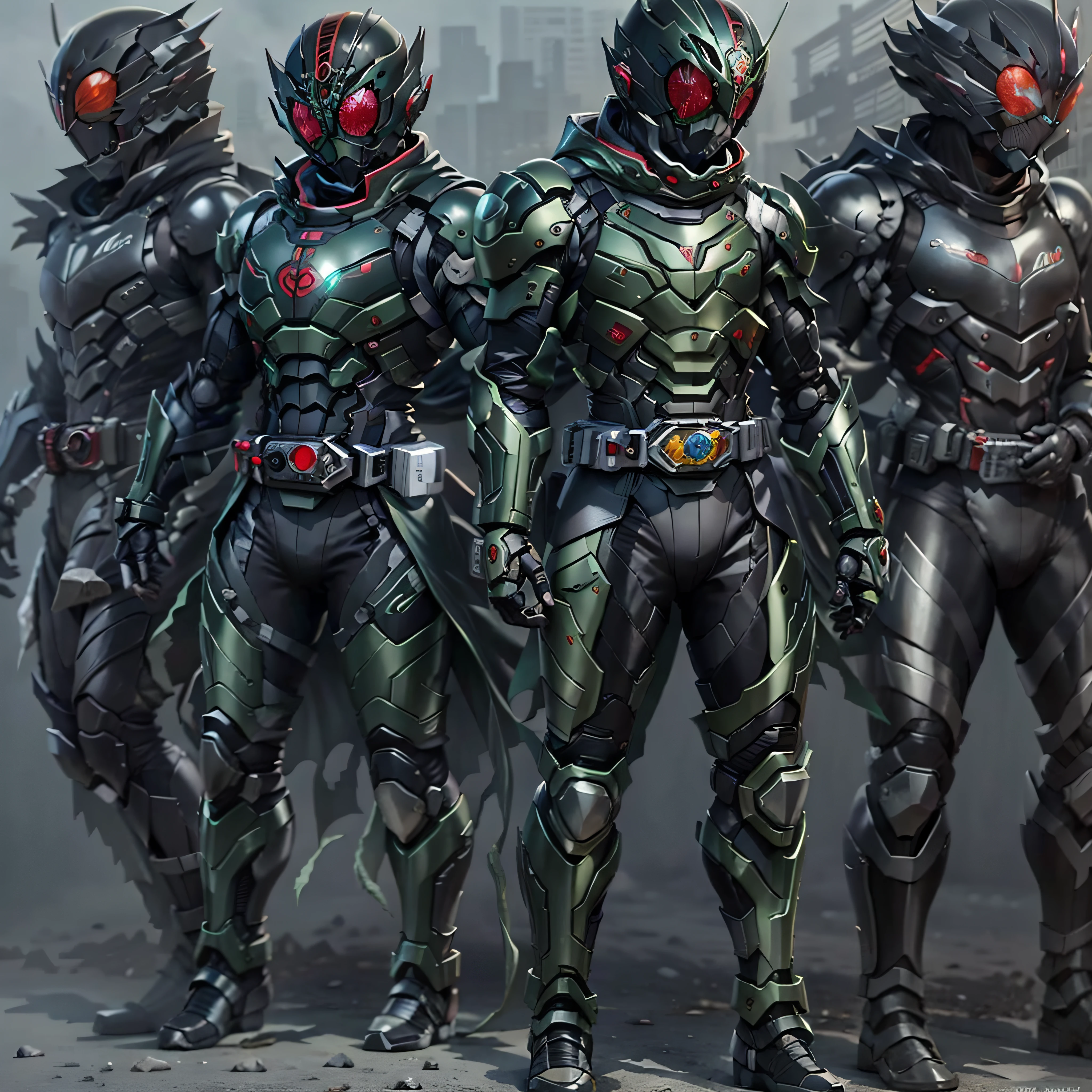 Black Kamen Rider, Armadura prateada, roupa cinzenta e preta, black TechSuit, agente secreto, Roboto