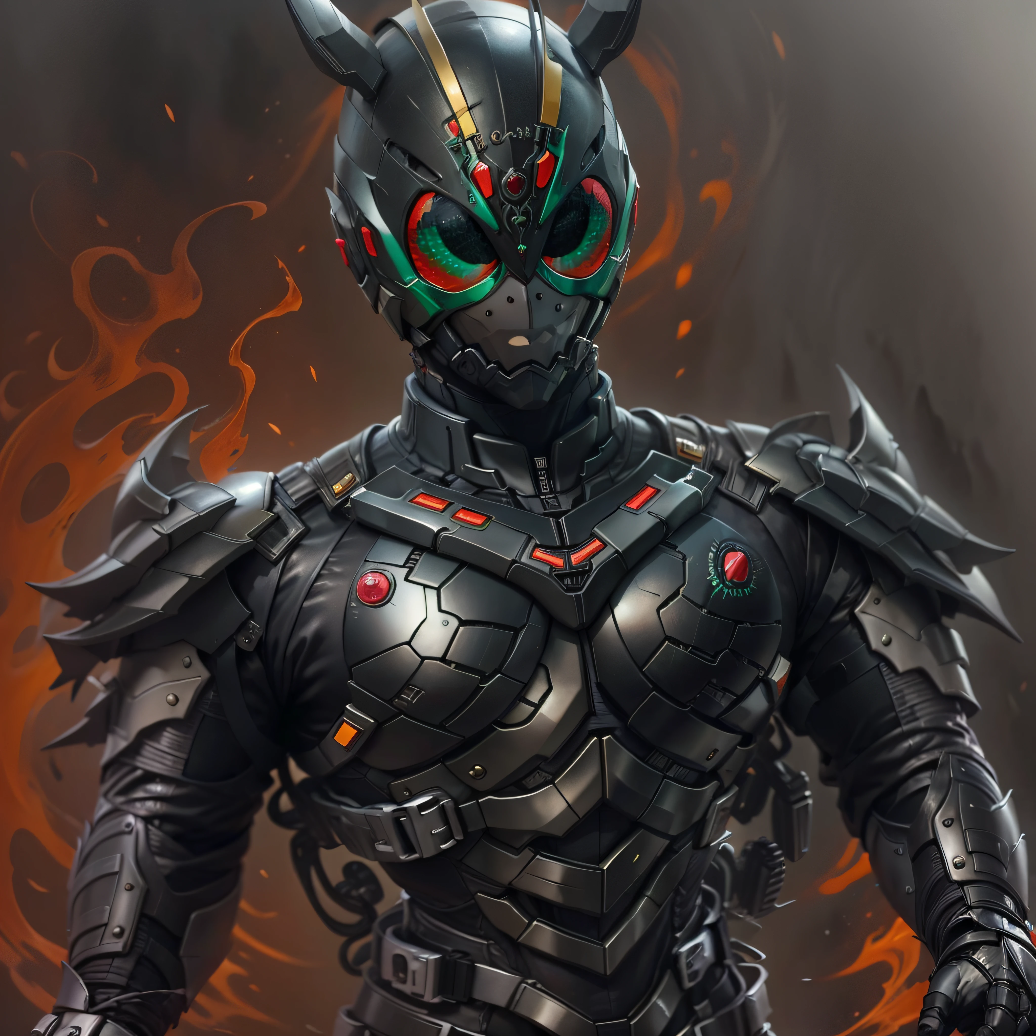 Black Kamen Rider, Armadura prateada, roupa cinzenta e preta, black TechSuit, agente secreto, Roboto