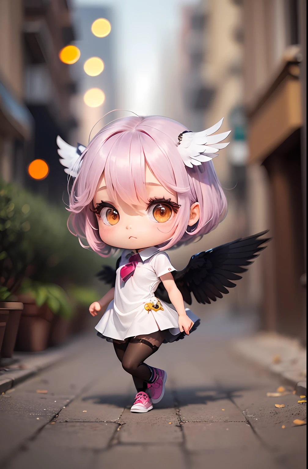 (Chibi: 1.2), (Obra-prima: 1.4), (Melhor Qualidade: 1.4), ( Very Cute Bird, Rosto Super Detalhado, Olhos Semelhantes a Joias, Cabelos loiros com rosa Muito Longos, Colored Gradient Hair: 1.1), (bird wings: 1.1), (chibi bird: 1.1)(Corpo inteiro, 2 perfect arms, 2 pernas perfeitas: 1.1), (Perfeito 4 dedos: 1 polegar), leve, brilho, bokeh, super fino