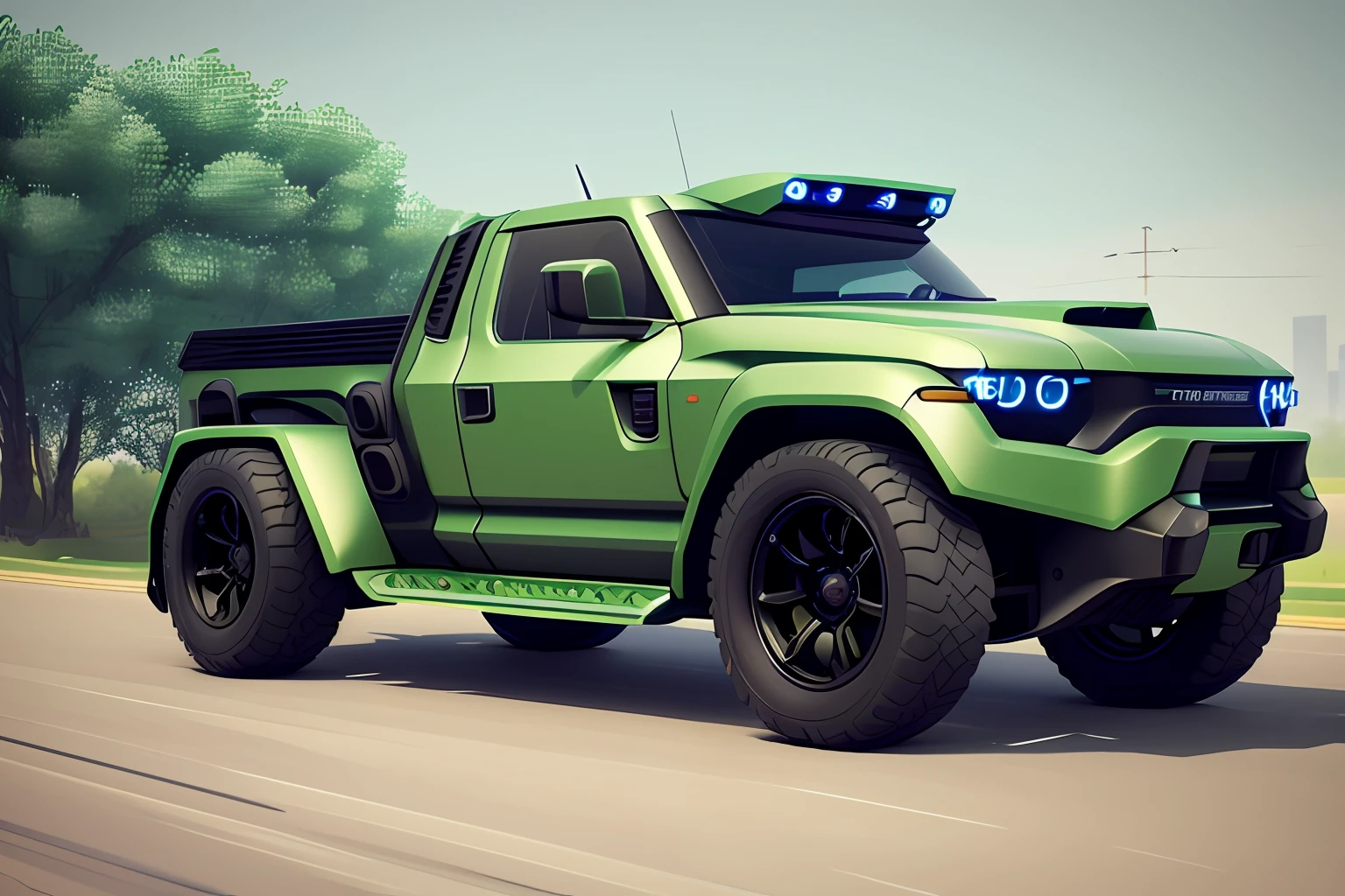 there is a large truck with a large tank on the back, anime art vehicle concept art, vehicle concept photo!!, rolands zilvinskis 3d render art, scifi futuristic vehicles, 3 d octane render conceptart, by senior environment artist, futuristic vehicle, rocket league tank, 3 d render stylized, realistic paint job, cute future vehicles, vehicle design, rendered art